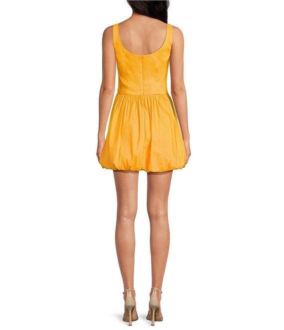 Gianni Bini Violet Square Neck Sleeveless Linen Blend Mini Shift Dress Product Image