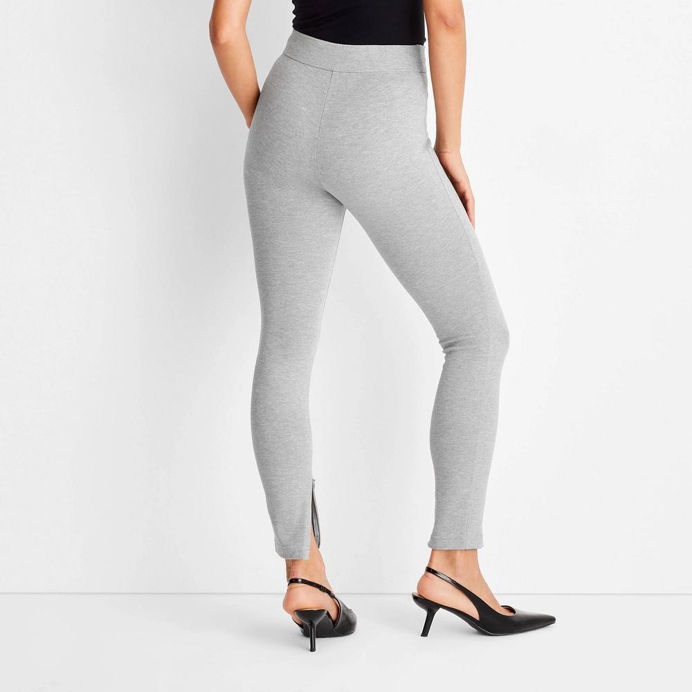 Womens High-Waisted Slim Fit Ankle Ponte Leggings - A New Day XS Product Image