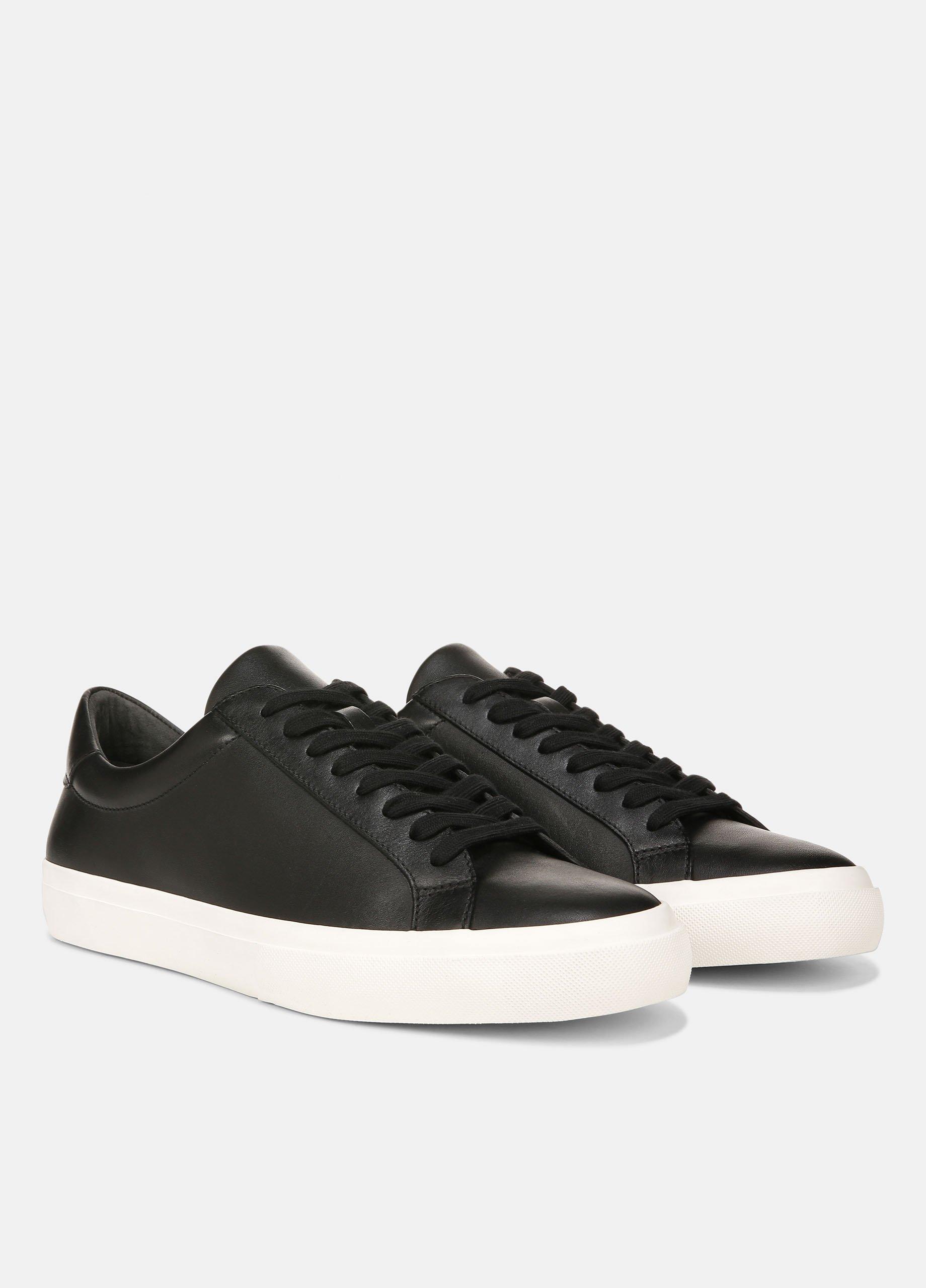 Mens Fulton Leather Sneaker, Black, Size 7.5 Vince Product Image