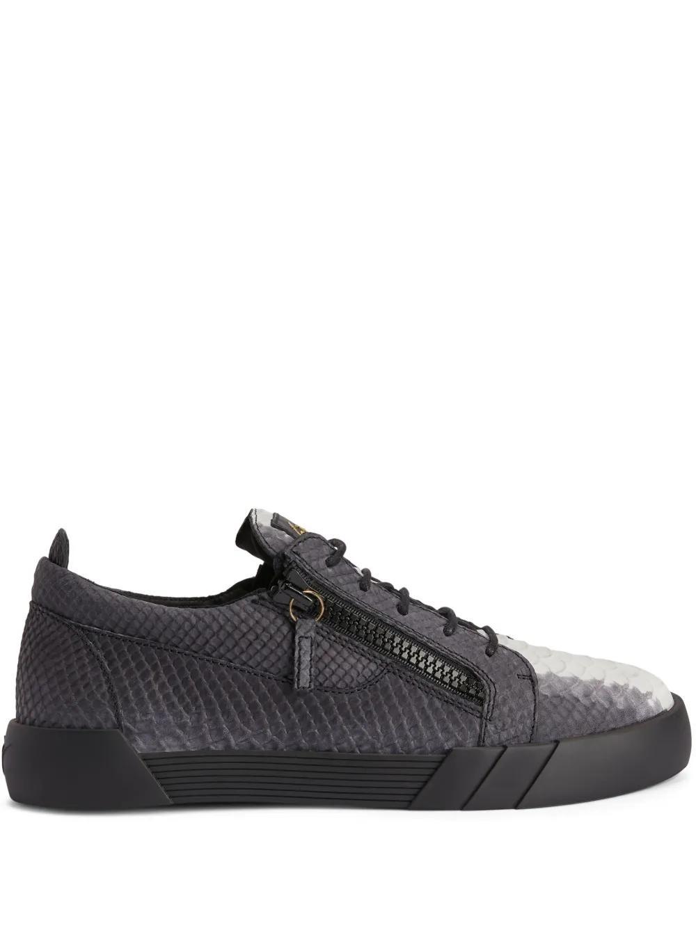 Frankie python-embossed leather sneakers Product Image
