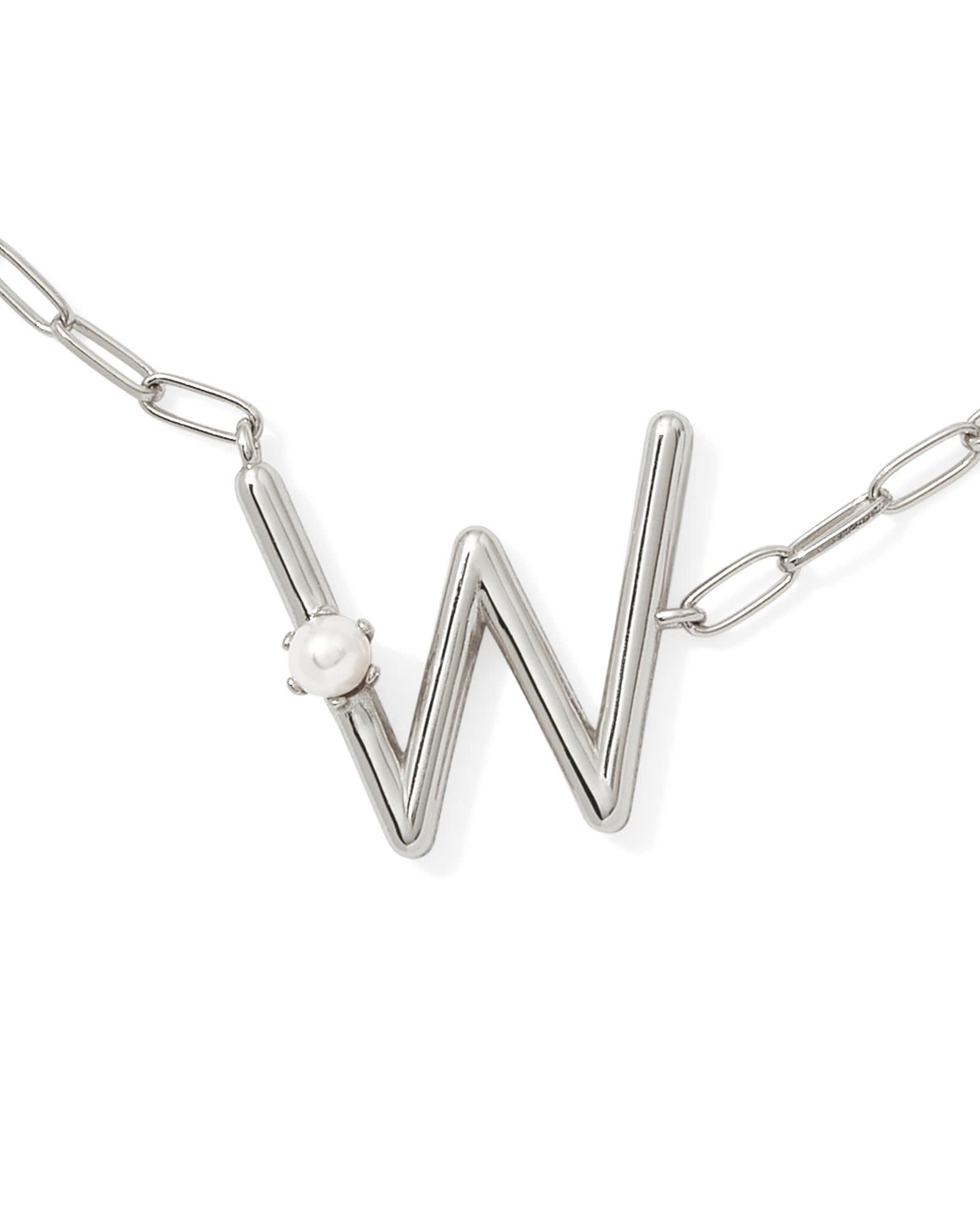 Pearl Silver Letter X Short Pendant Necklace in Freshwater Cultured Pearl Product Image