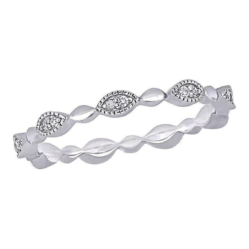 Stella Grace 10k Gold 1/10 Carat T.W. Diamond Eternity Ring, Women's, Size: 7, White Product Image