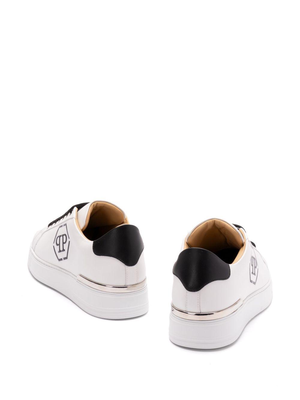 embossed leather trainers  Product Image
