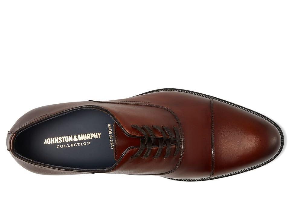 Johnston  Murphy Collection Mens Flynch Hand-Stained Leather Cap Toe Lace Up Oxfords Product Image