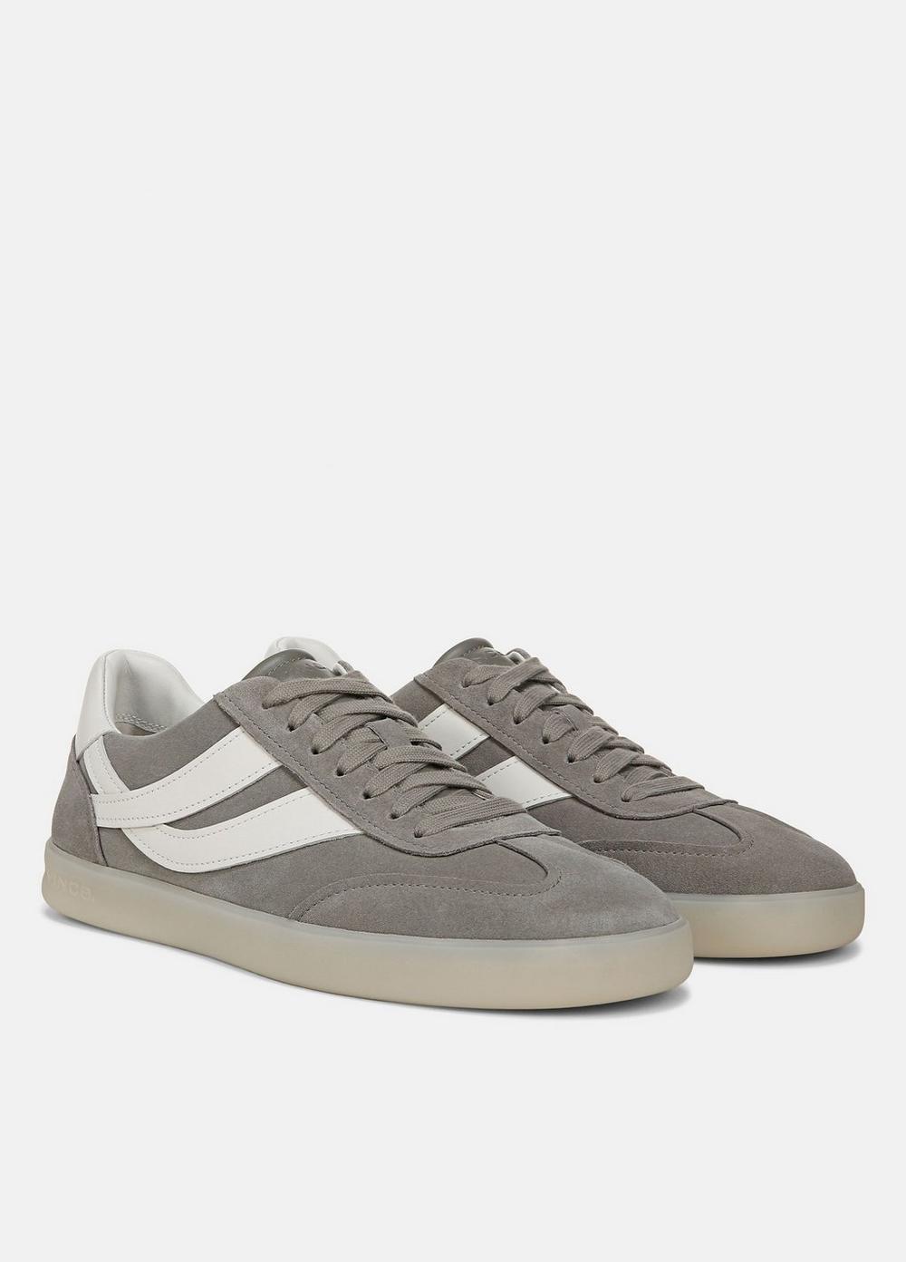 Mens Oasis Suede And Leather Sneaker, Light Smoke Grey/chalk White, Size 10 Vince Product Image