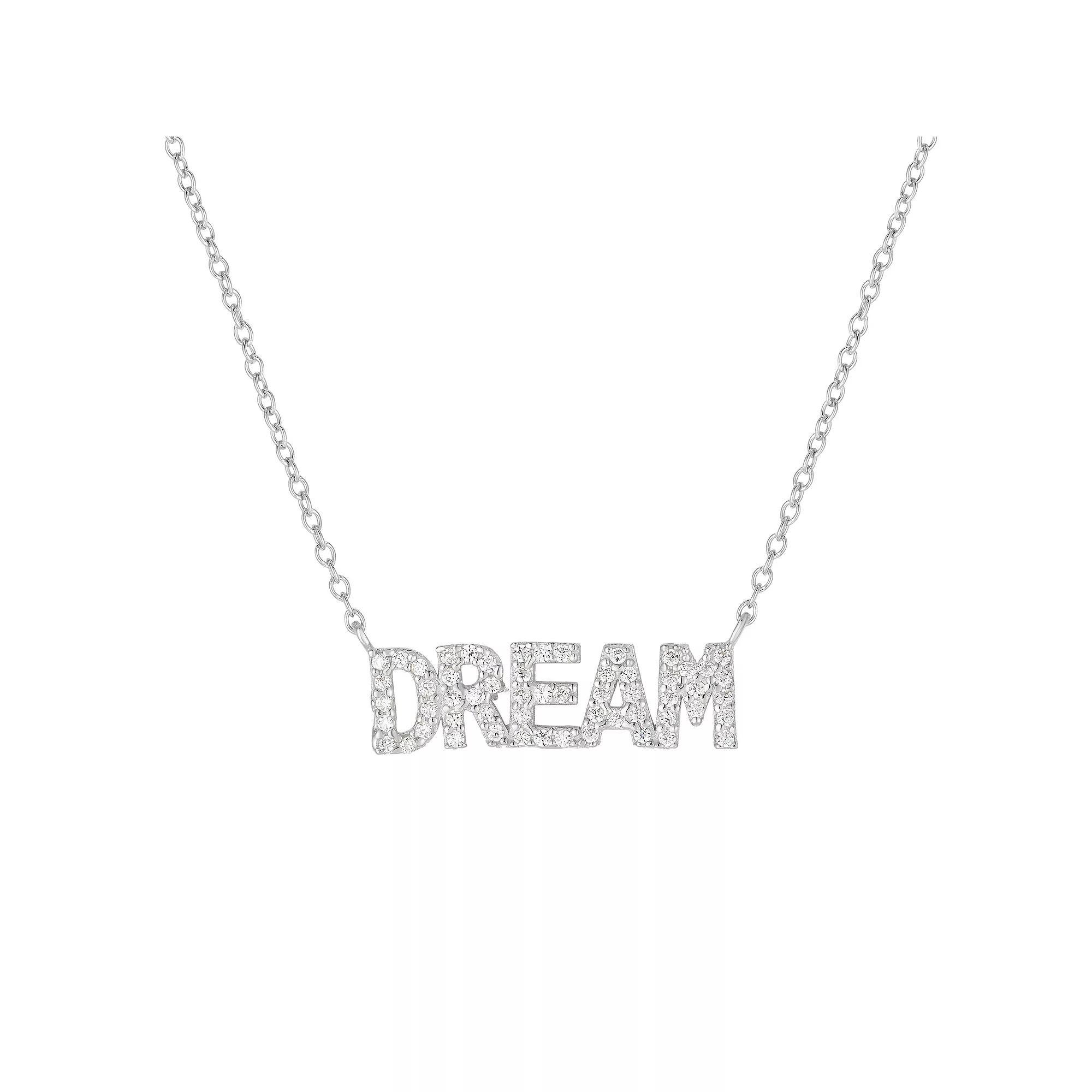 Sunkissed Sterling "Dream" Cubic Zirconia Necklace, Women's, Silver Tone Product Image