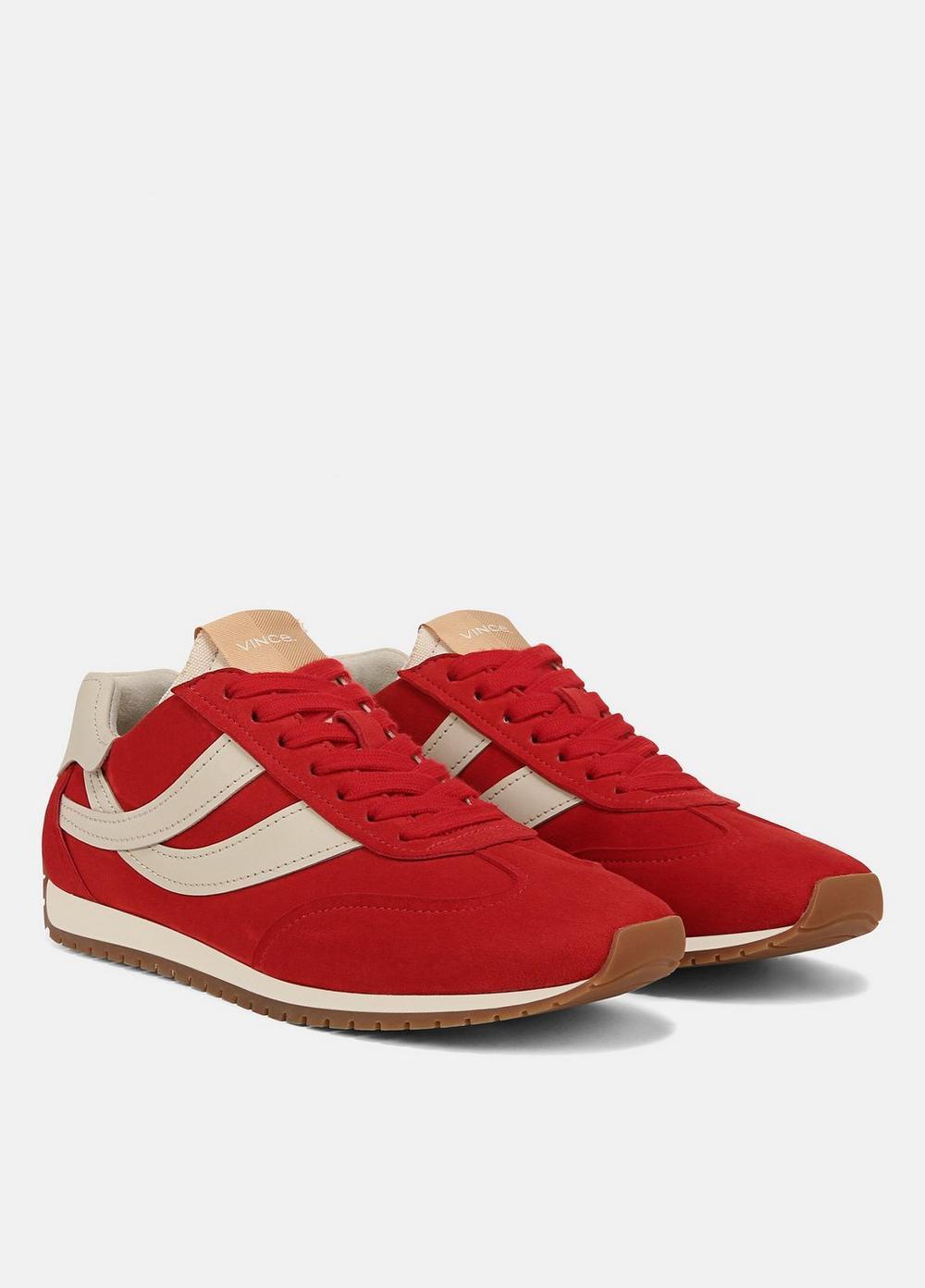 Womens Oasis Suede & Leather Runner Sneaker, Crimson/moonlight, Size 7 Vince Product Image