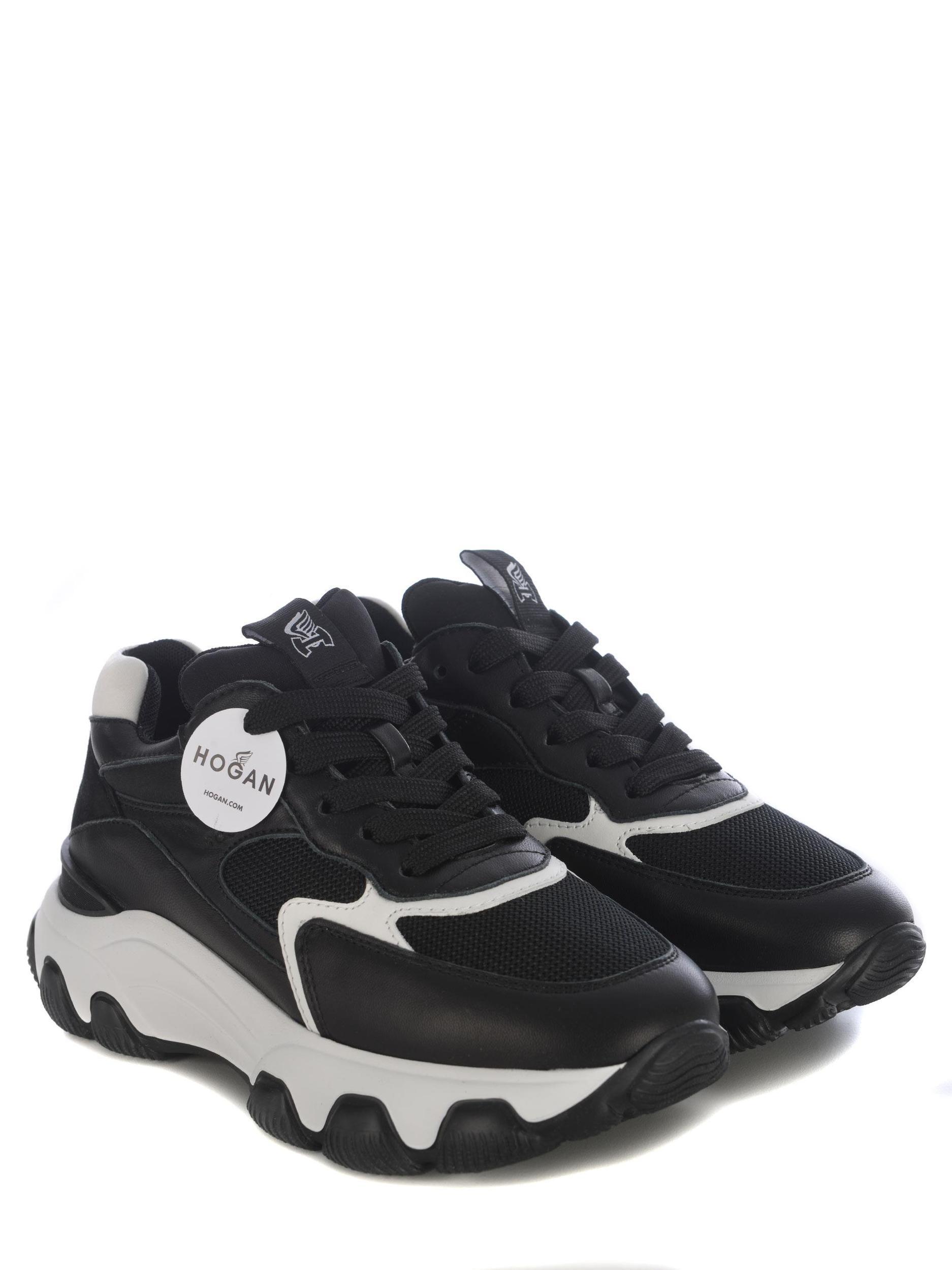 HOGAN Chunky Contrast Sole Sneakers In Black Product Image
