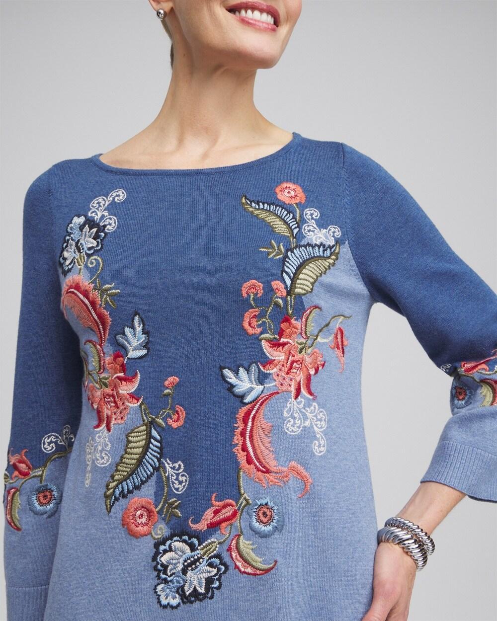 Floral Embroidered Kurta Sweater Product Image