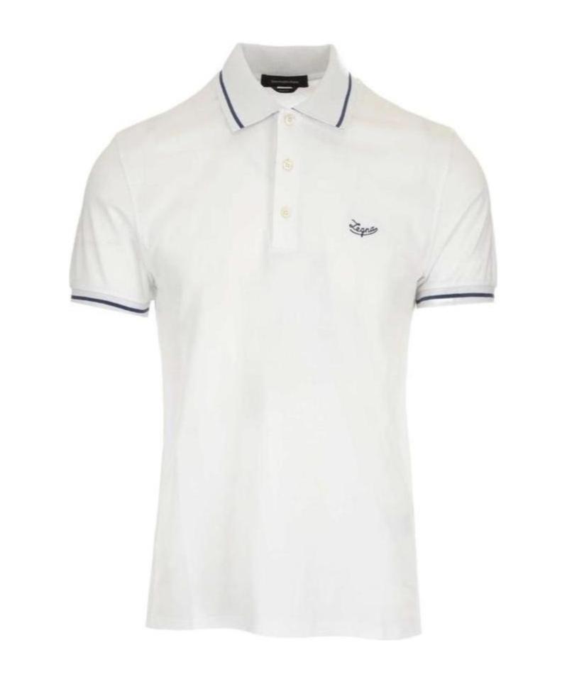 ZEGNA Logo-embroidered Polo Shirt In White Product Image