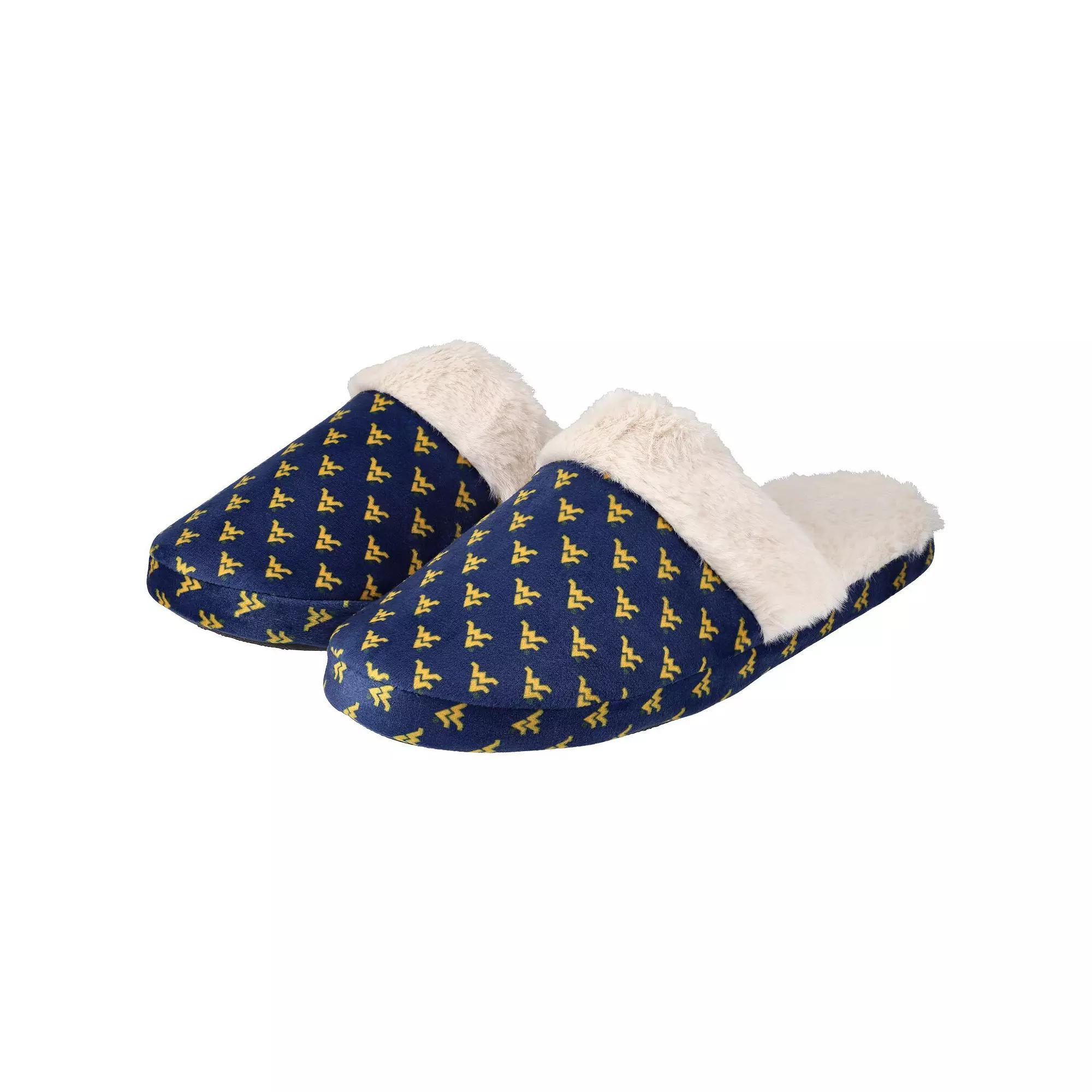 Womens ZooZatz West Virginia Mountaineers Faux Fur Slippers Blue Product Image