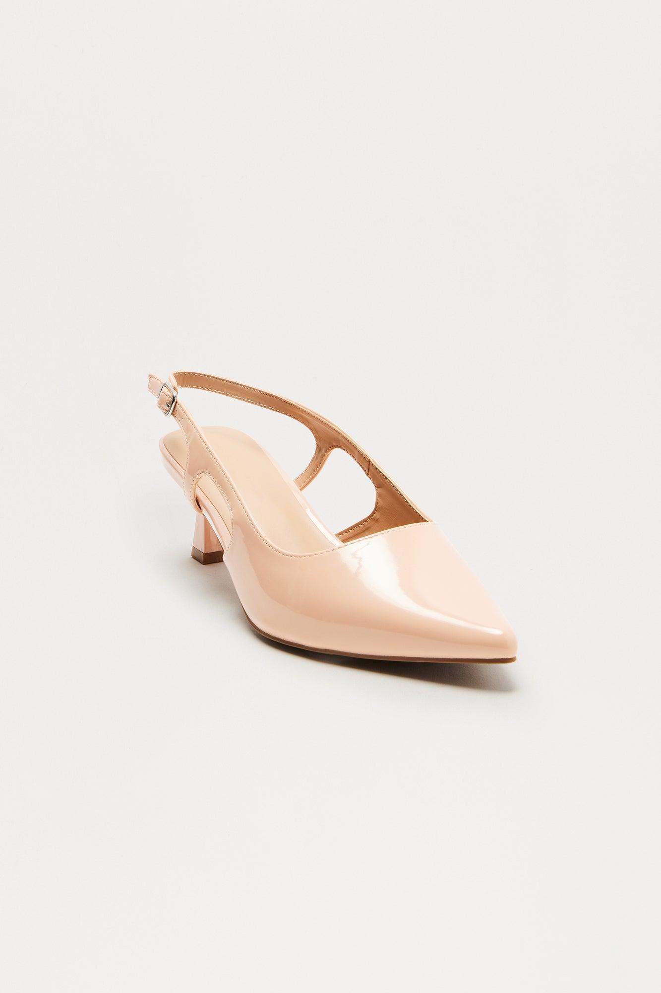 Spectate Faux Patent Slingback Pumps - Mocha Product Image