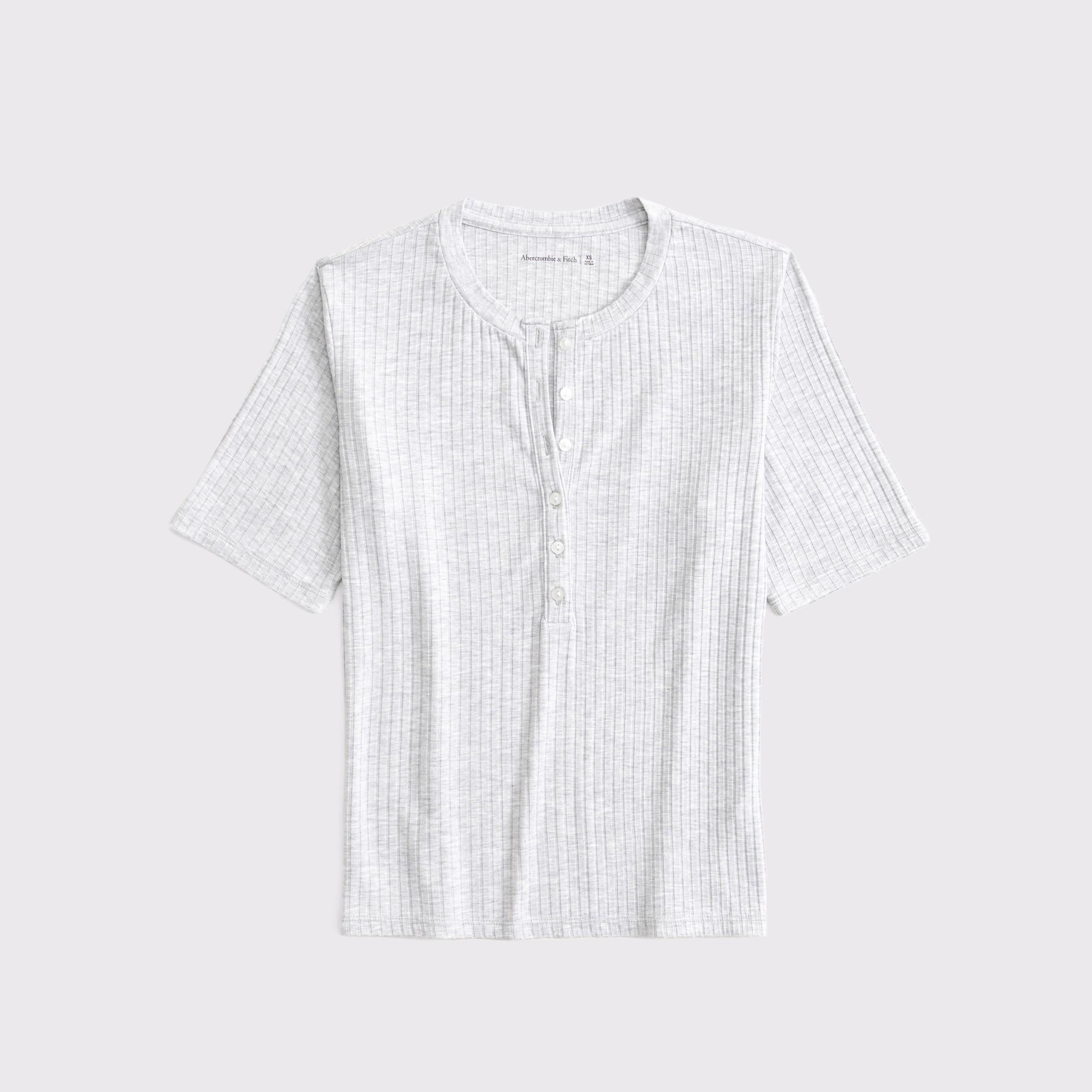 Half-Sleeve Henley Top Product Image
