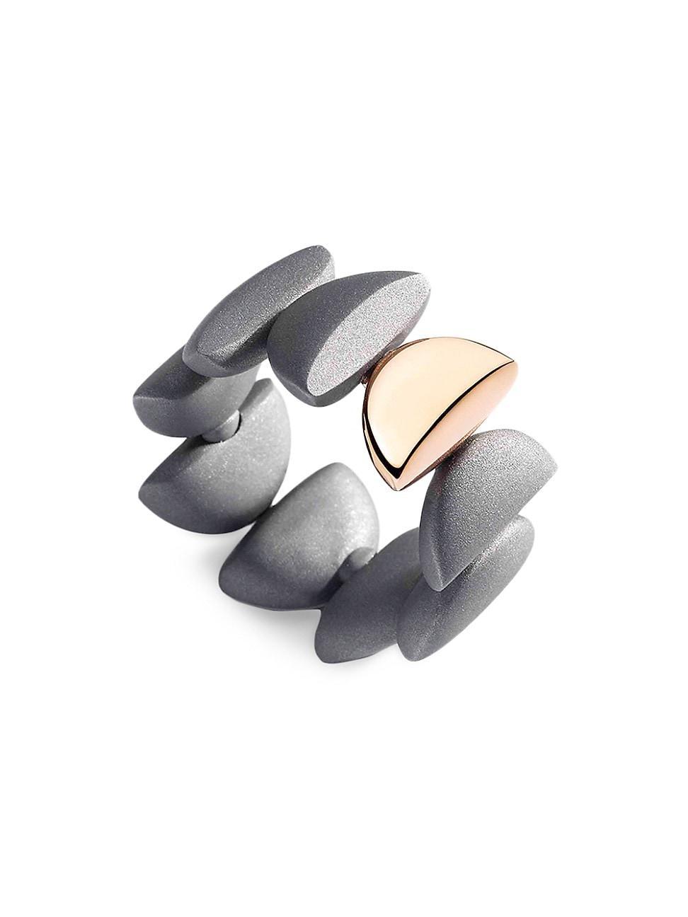 Womens Eclisse Endless Titanium & 18K Rose Gold Ring Product Image