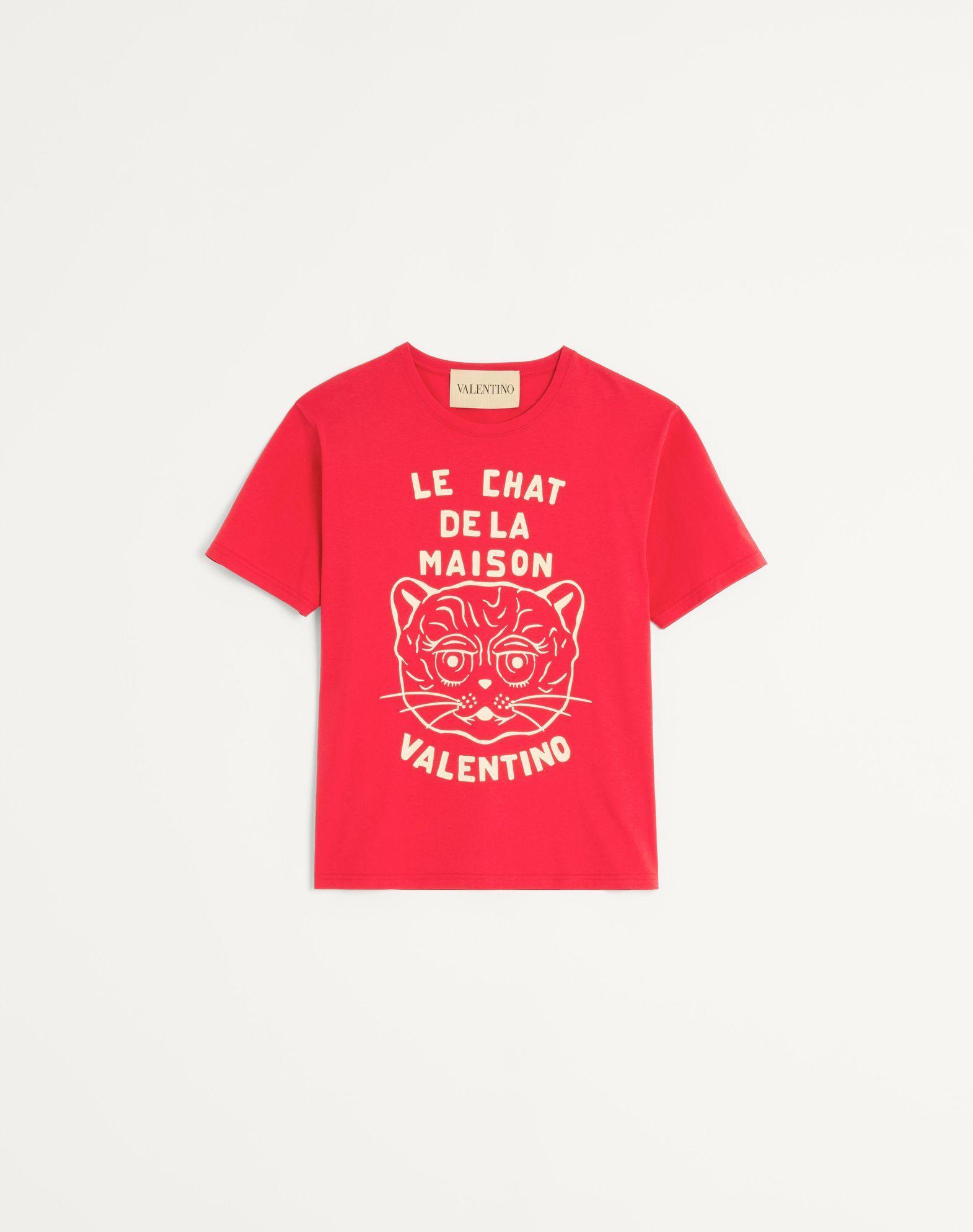 Cotton T-Shirt With Le Chat De La Maison Print Product Image