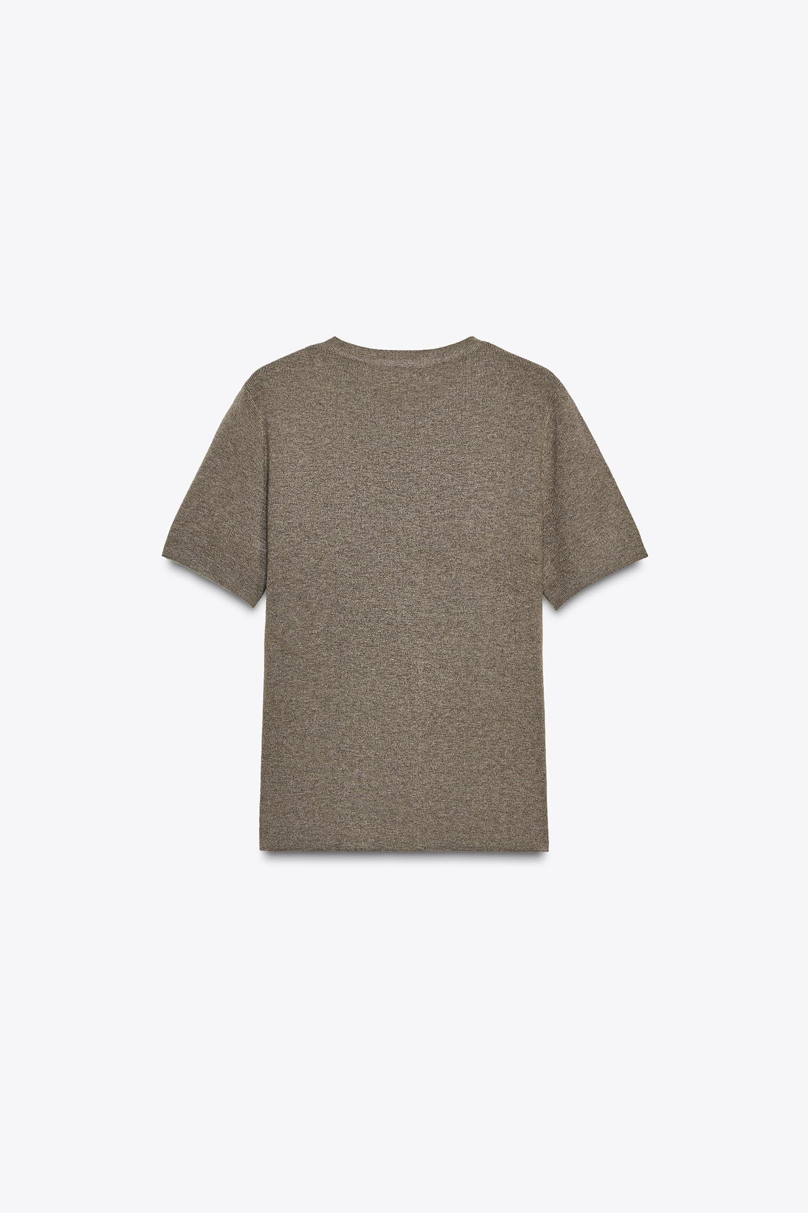 SOFT FEEL SHORT SLEEVE KNIT TOP Product Image