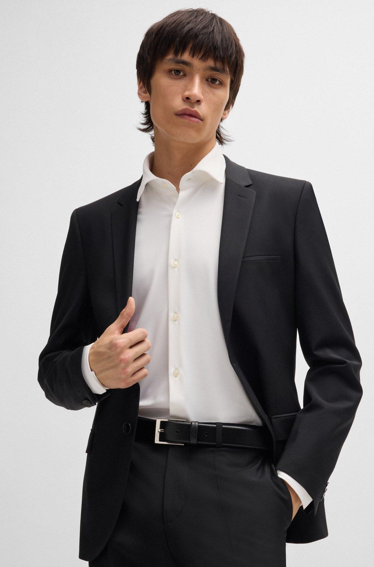 Slim-fit shirt in performance-stretch jersey Product Image