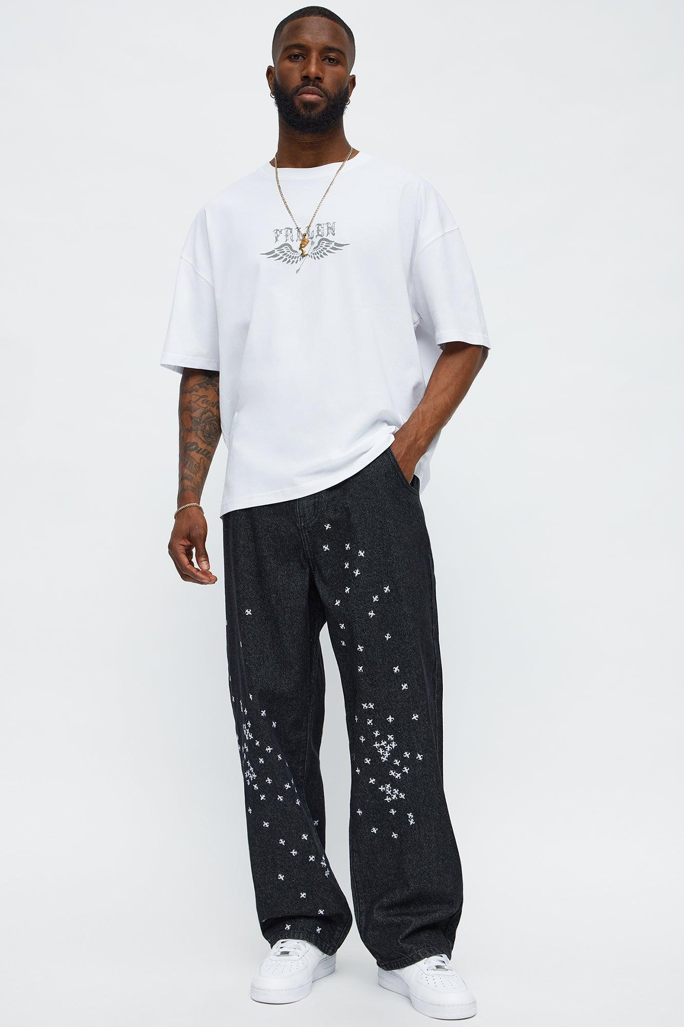 Fallen Angel Oversized Short Sleeve Tee - White Product Image
