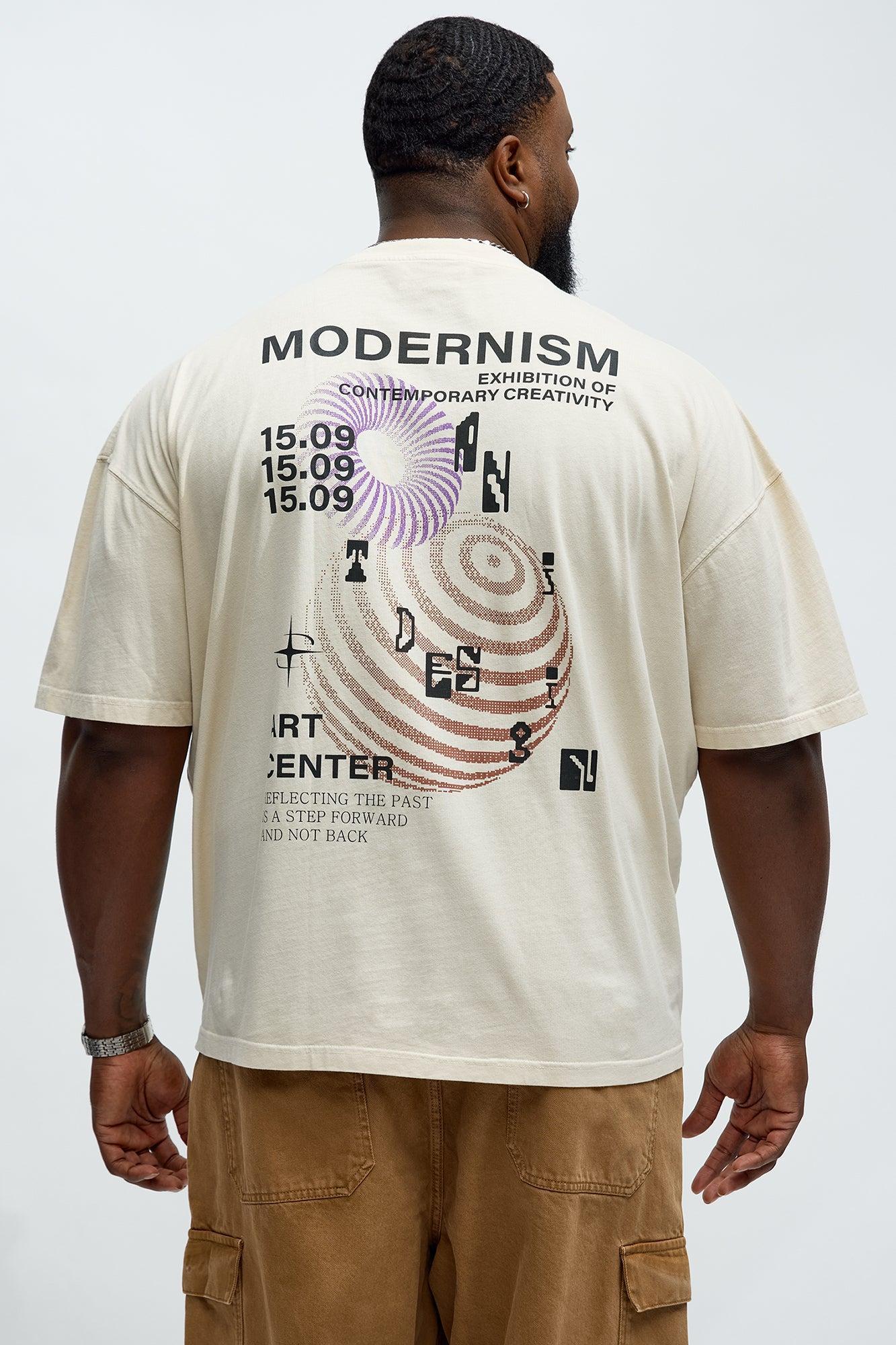 Modernism Art Center Oversized Short Sleeve Tee - Cream Product Image