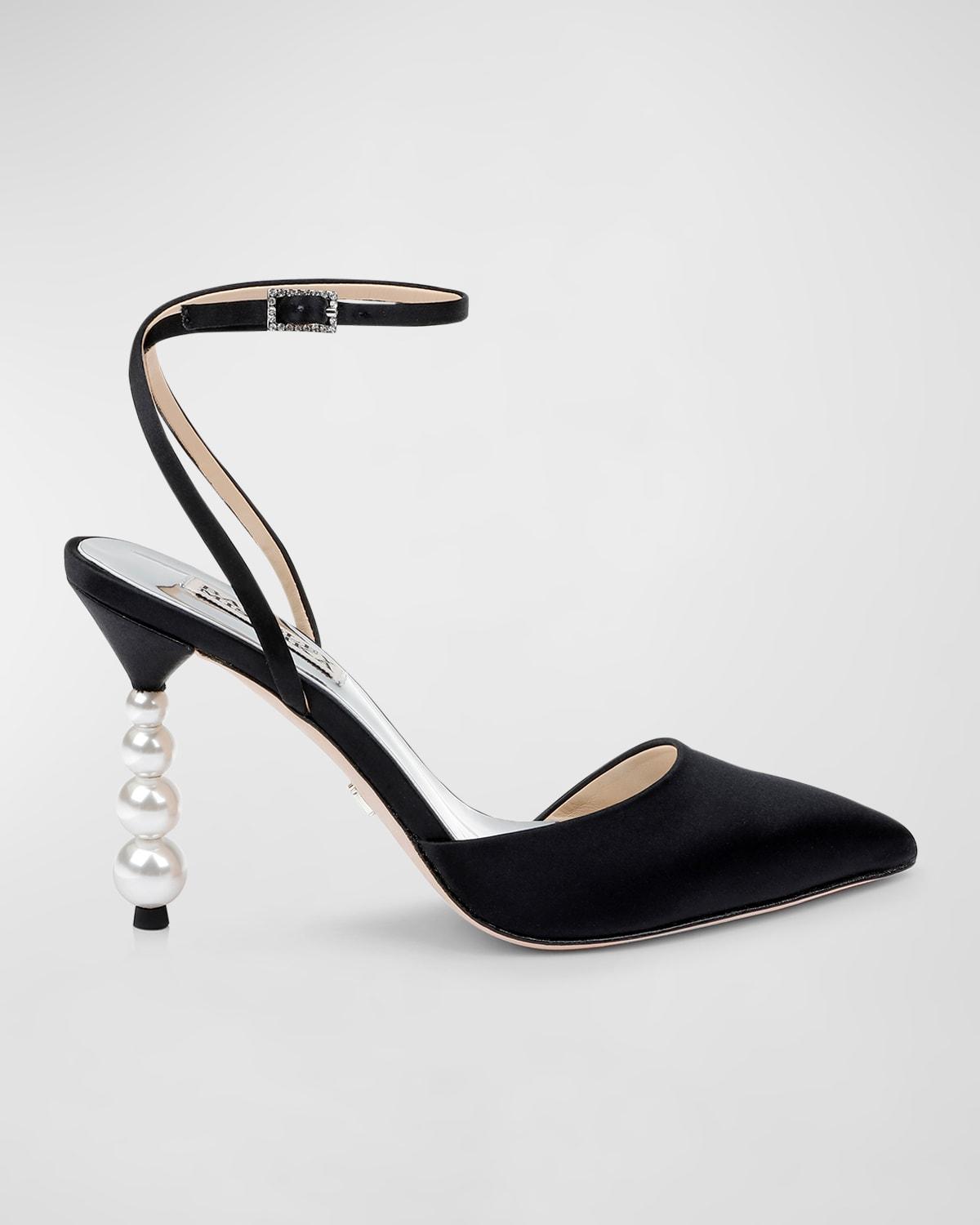 Indie Satin Ankle-Strap Cocktail Pumps Product Image