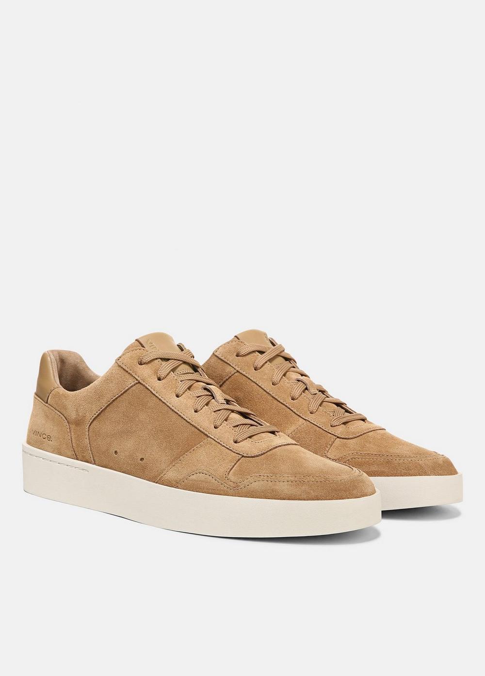 Mens Peyton Leather Lace-Up Sneaker, Chalk White, Size 7 Vince Product Image