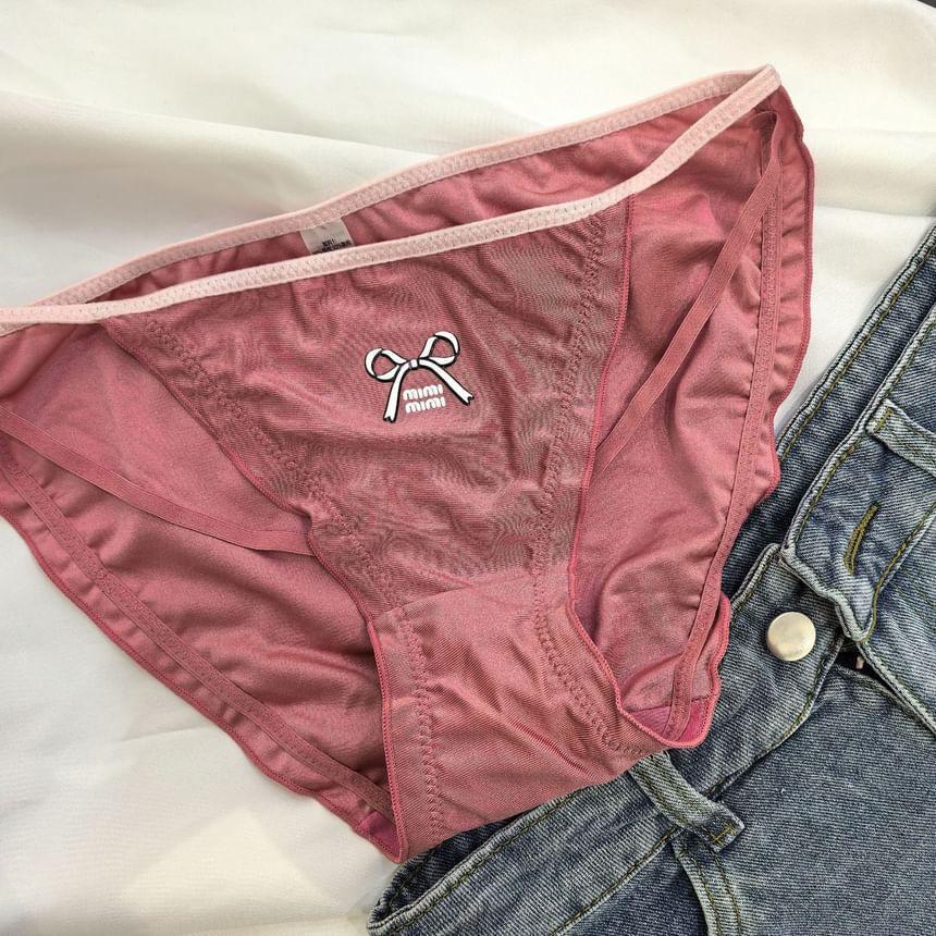 Lettering Bow Print Bikini Panties Product Image