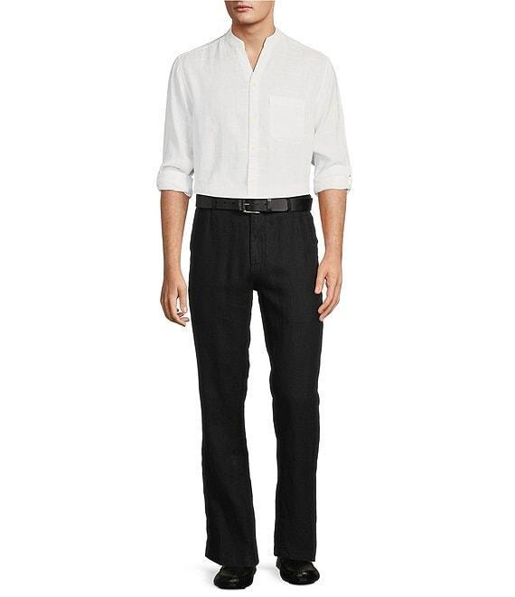 Caribbean Flat Front Fancy Linen Pants Product Image