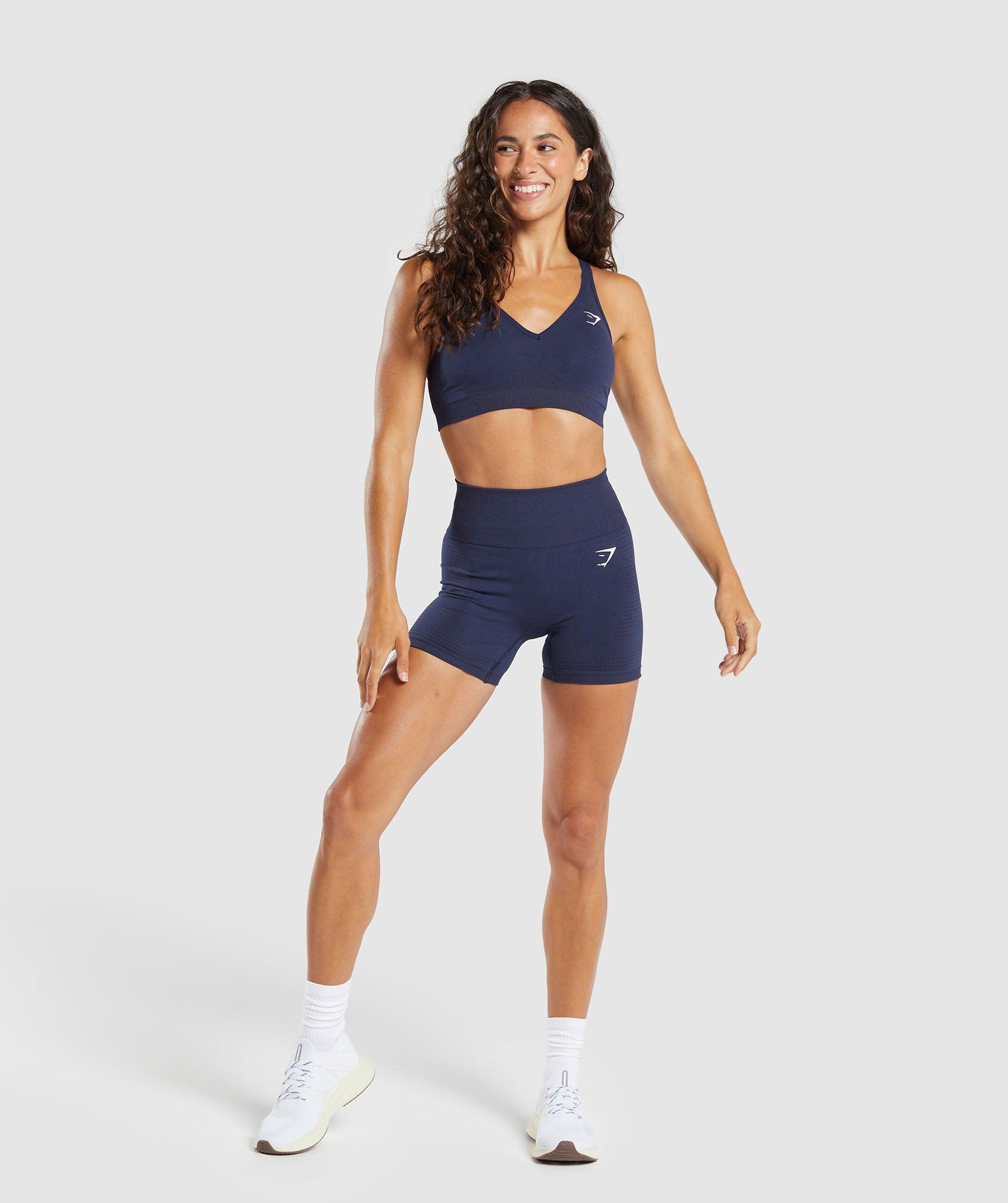 Gymshark Vital V Neck Sports Bra - Heavy Blue/ Marl Female Product Image