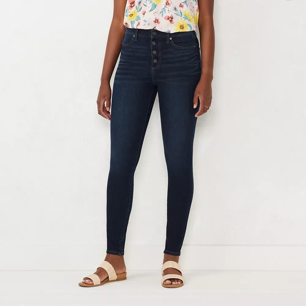 Women's LC Lauren Conrad Feel Good High-Waist Super Skinny Jeans, Size: 0 T/Large, Dark Rinse Athens Product Image