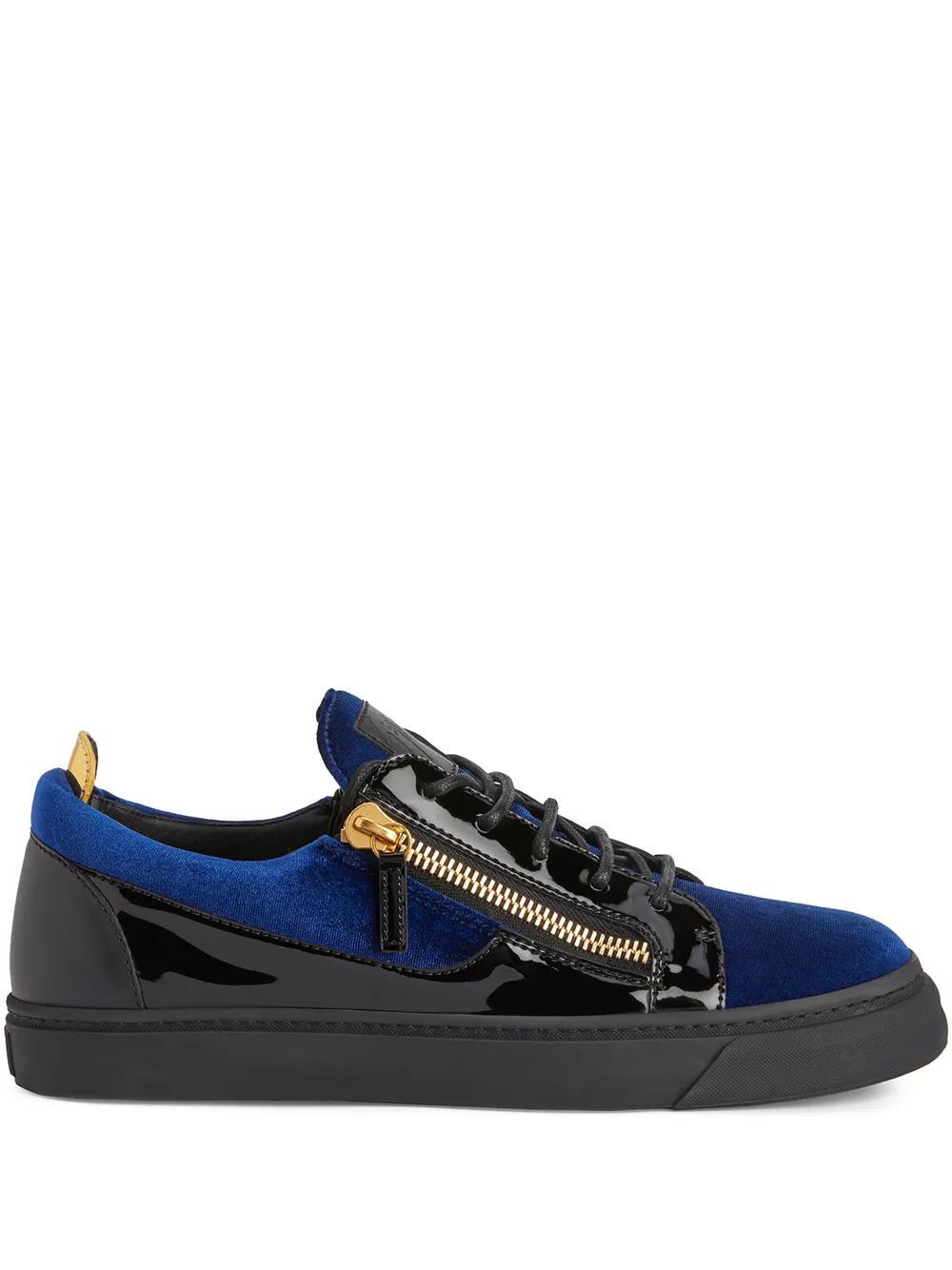 Frankie velvet-panel sneakers Product Image
