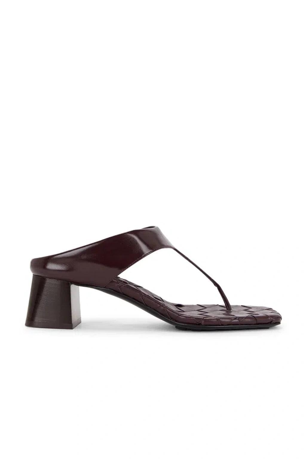 BOTTEGA VENETA Leather Thong Sandals In Red Product Image
