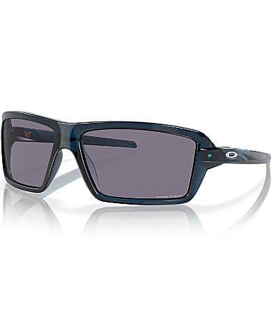 Oakley Mens OO9129 Cables 63mm Transparent Rectangle Sunglasses - Transparent Poseidon/Prizm Grey Product Image