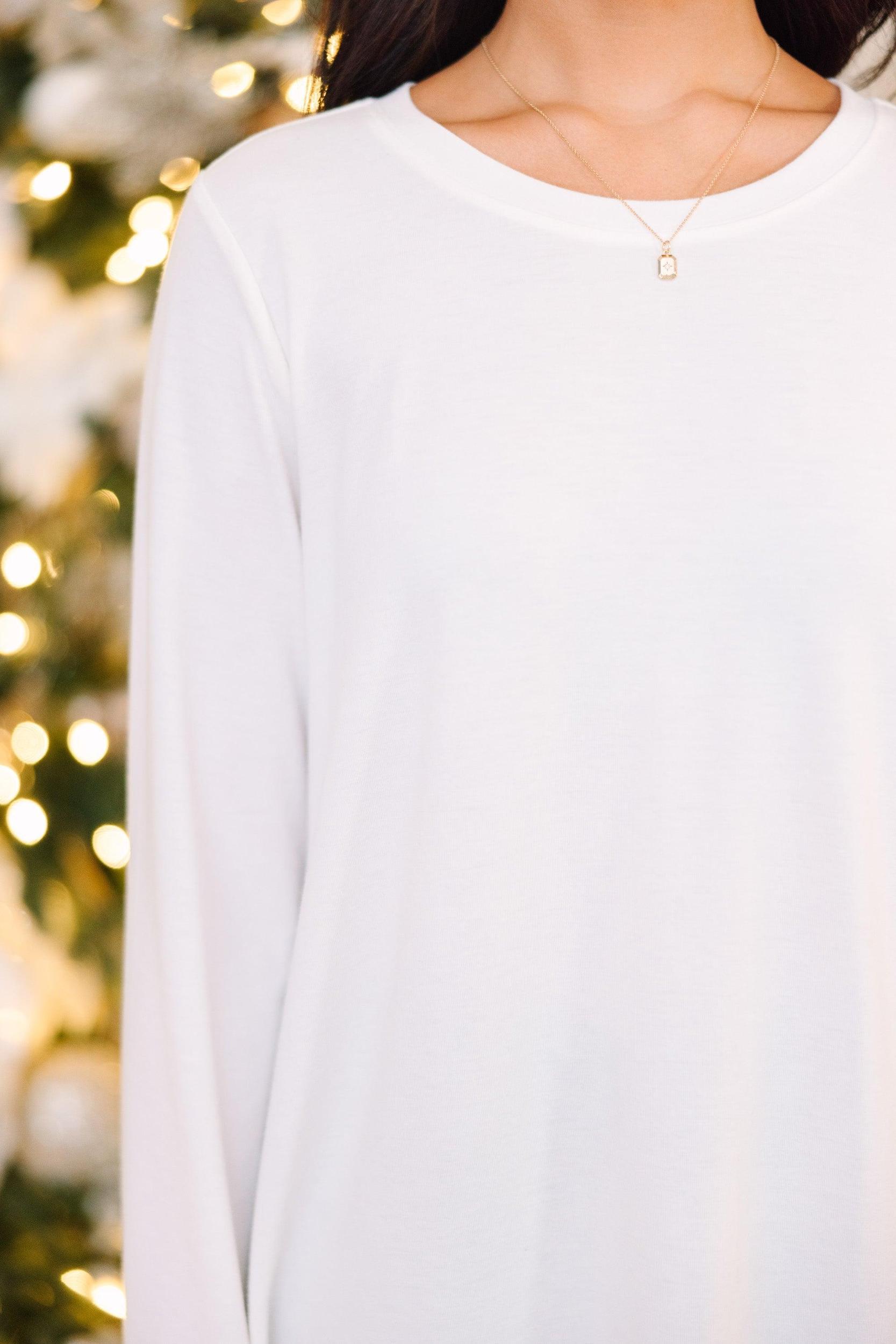 Won't Let You Down Ivory White Classic Top Female Product Image