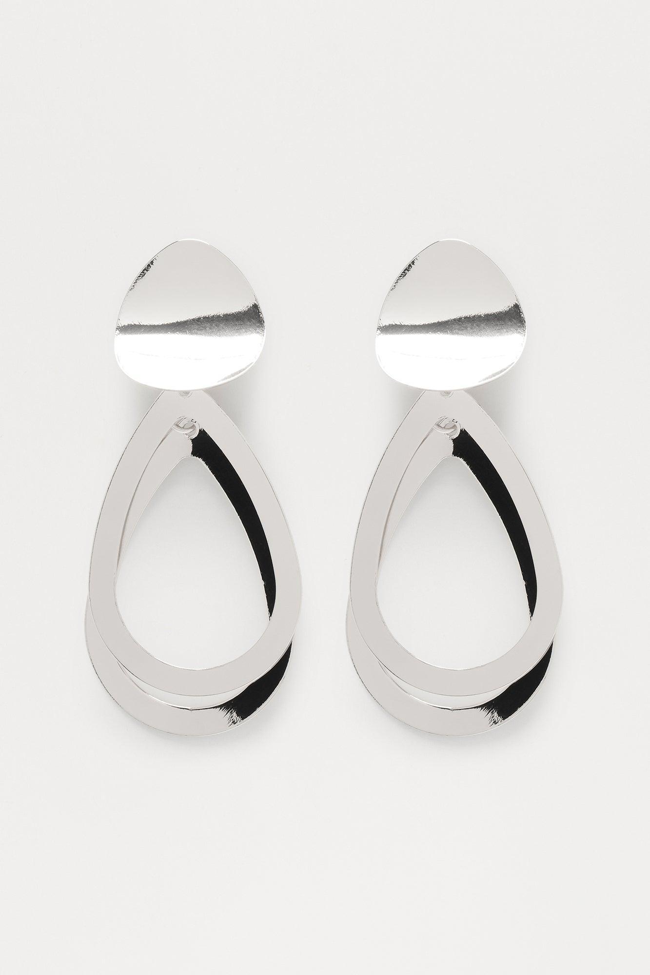 Samwell Metal Drop Earrings - Silver Female Product Image