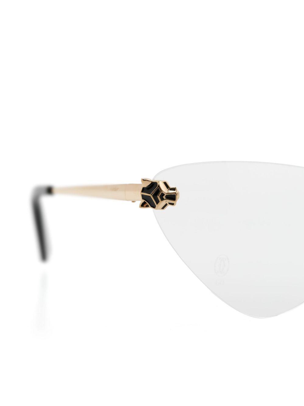 cat eye-frame metallic glasses Product Image