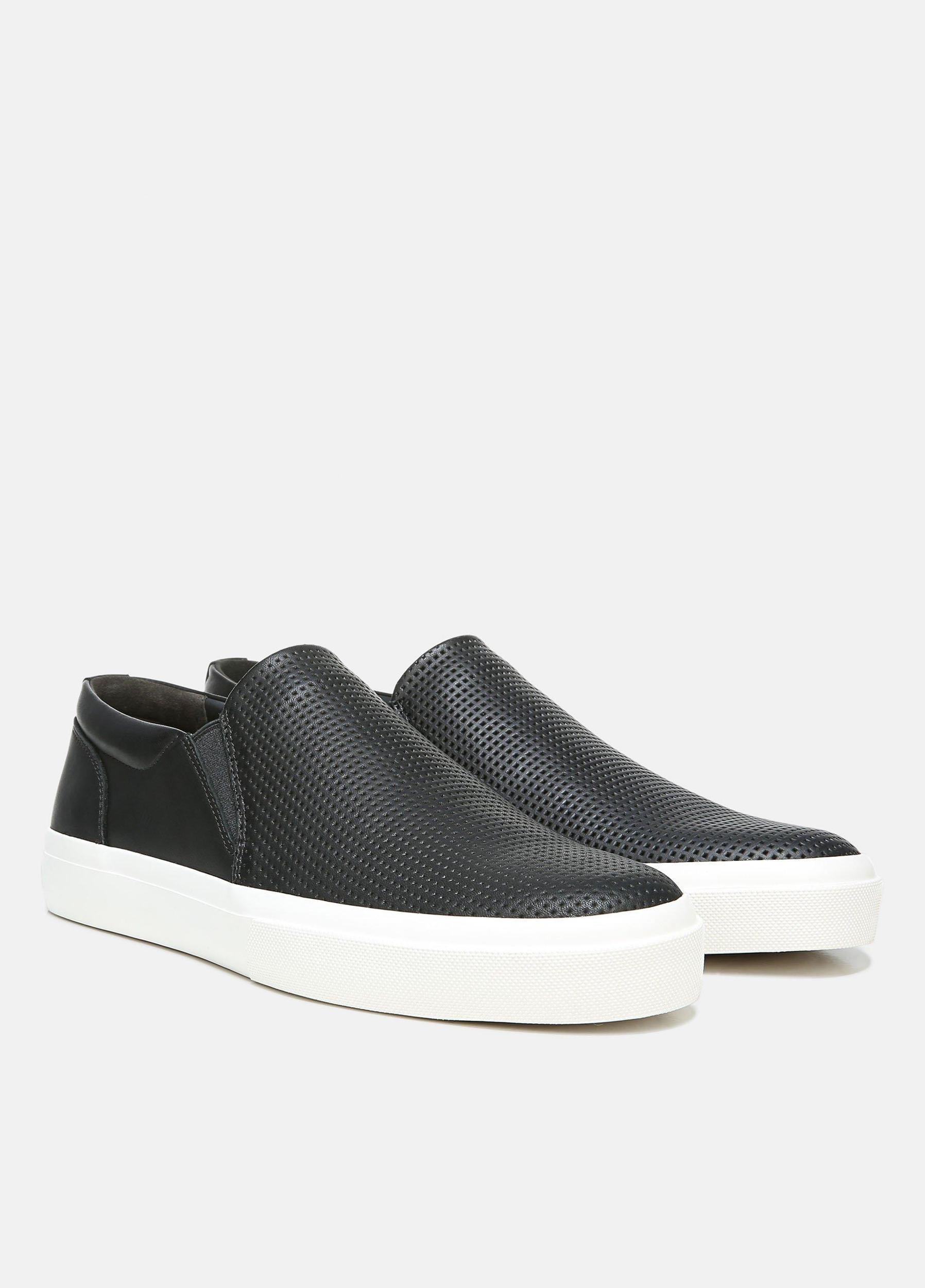Mens Fletcher Leather Sneaker, Black, Size 13 Vince Product Image