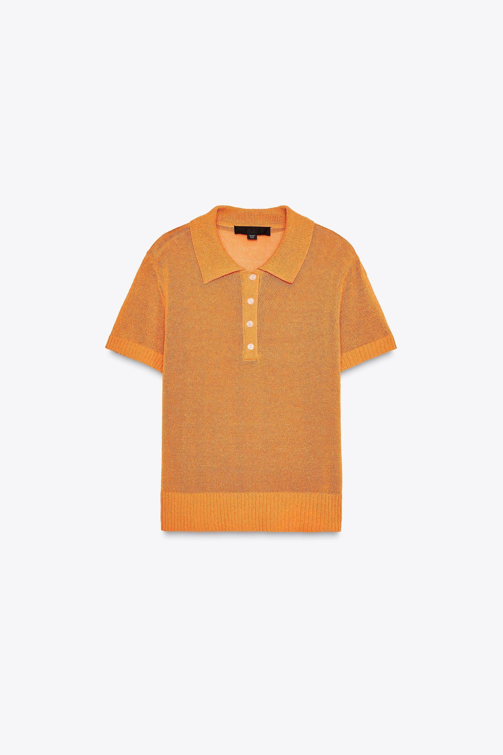 BASIC KNIT POLO TOP Product Image