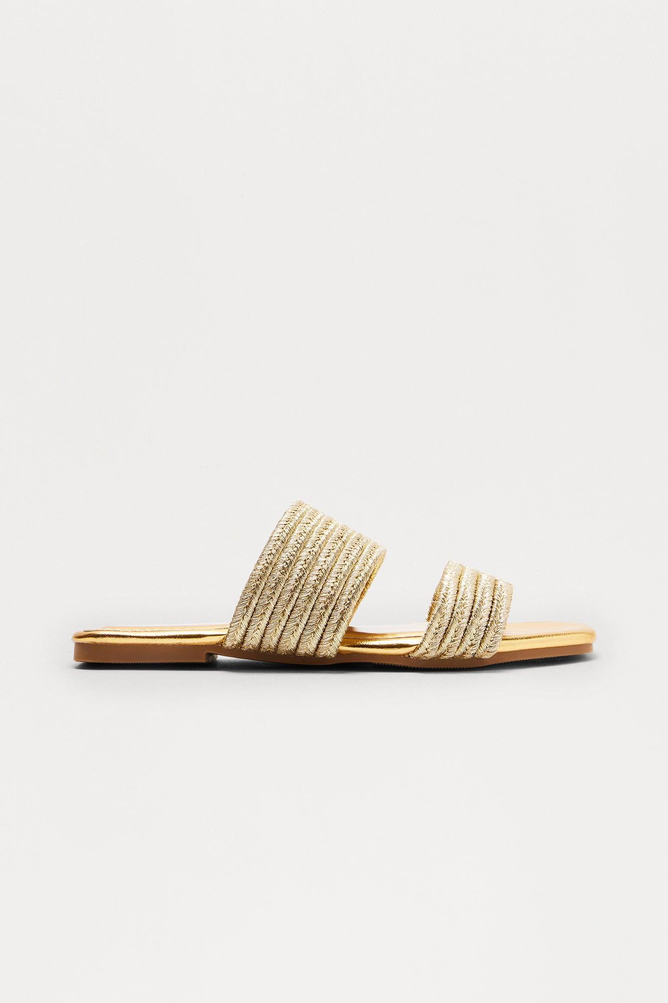 Mahi Slip On Sandals - Gold Product Image