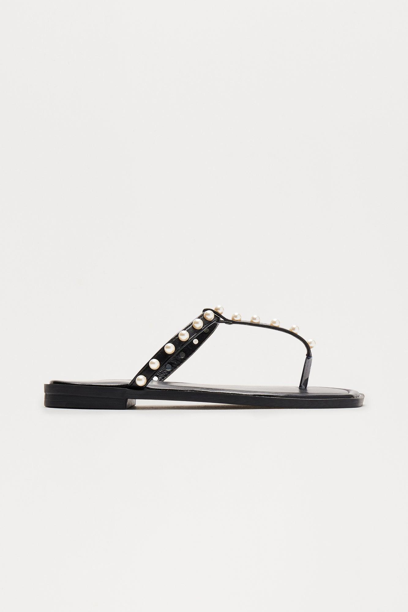 Mori Pearl Sandals - Black Product Image
