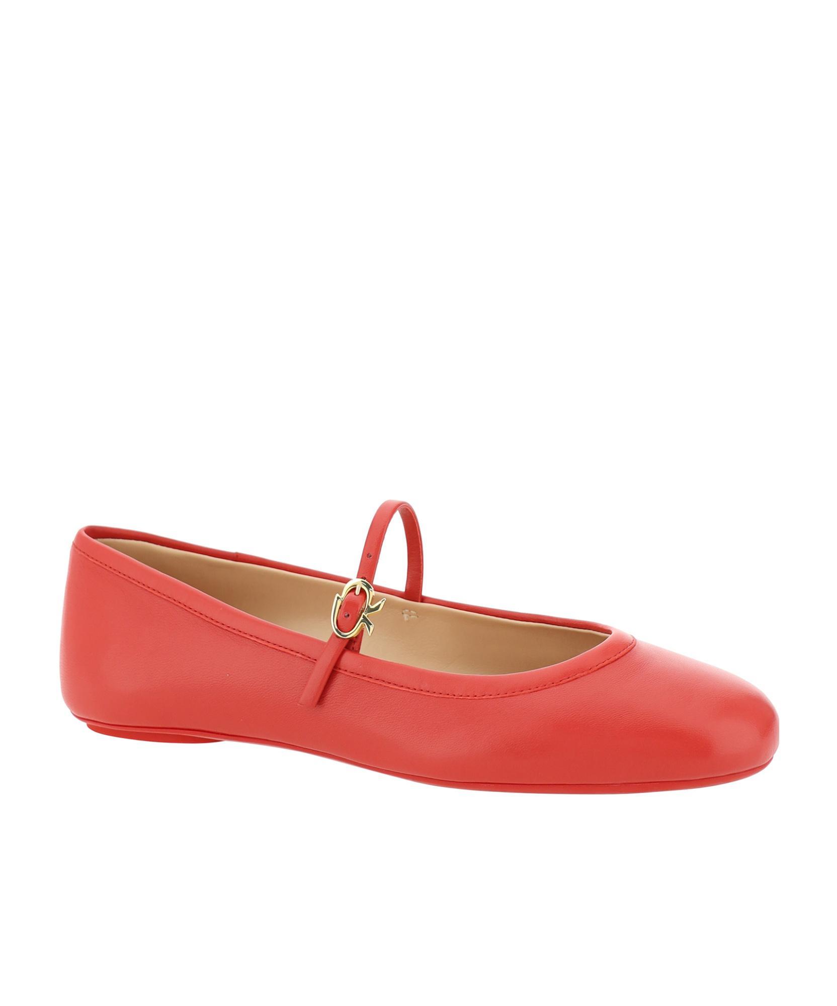 GIANVITO ROSSI Woman Ballet Flats Red Size 8 Leather In Red Nappa Product Image