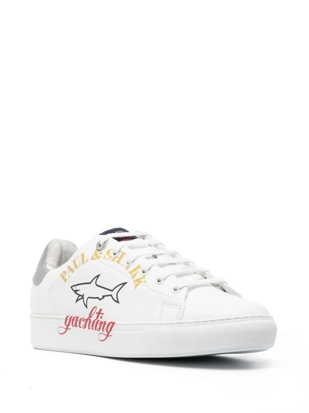 logo-print leather low-top sneakers Product Image