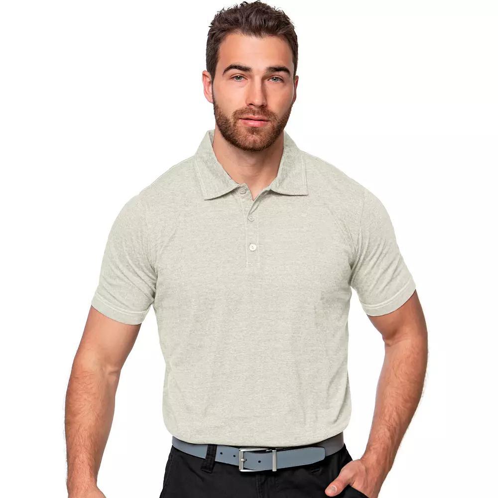 Men's Antigua Peak Polo, Size: Large, Grey Black Product Image