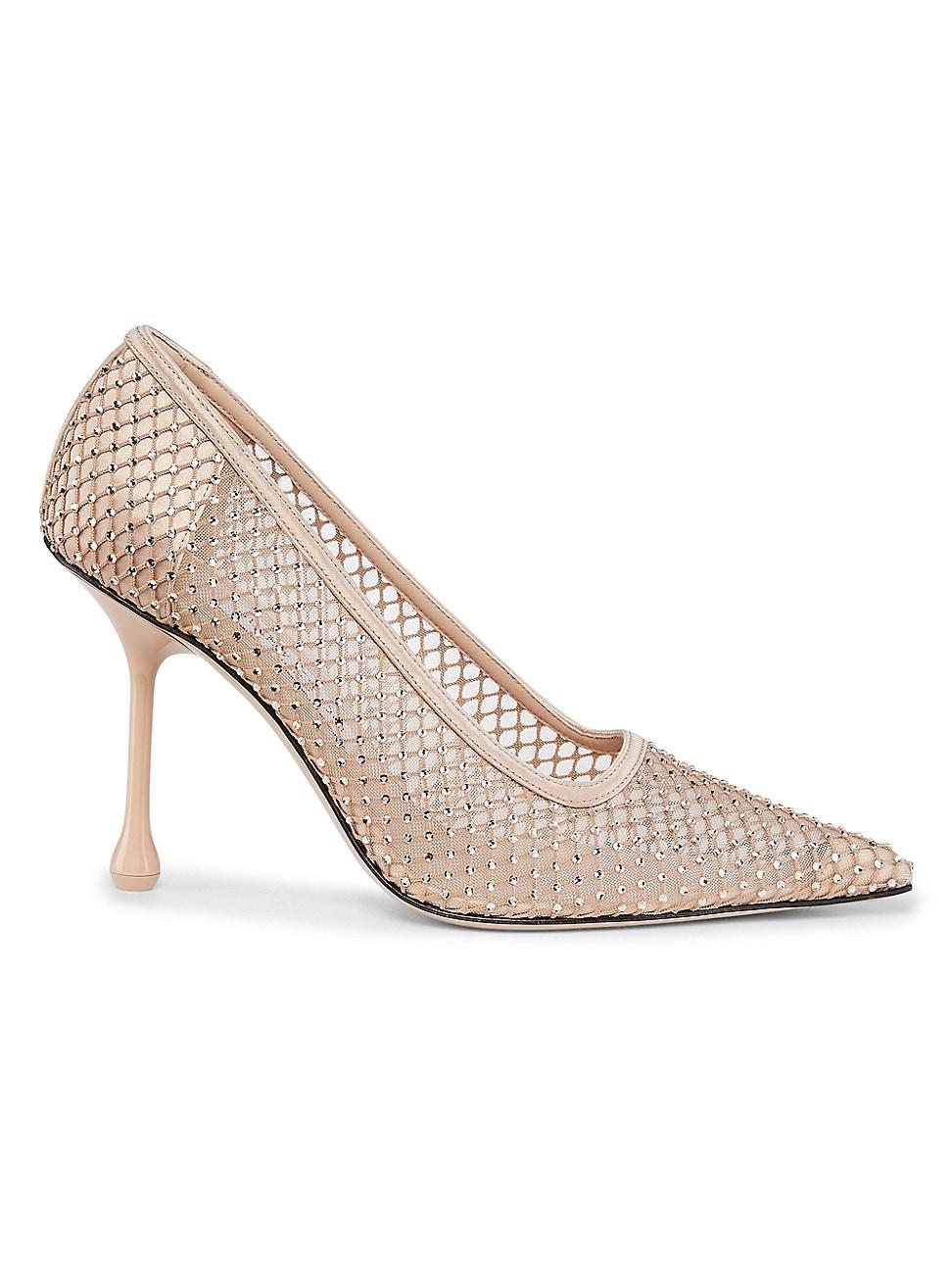 Womens Isa 95MM Crystal-Embellished Mesh Pumps Product Image