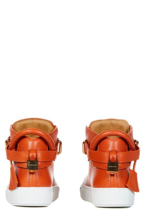 BUSCEMI Alce High Top Sneaker In White/orange Product Image
