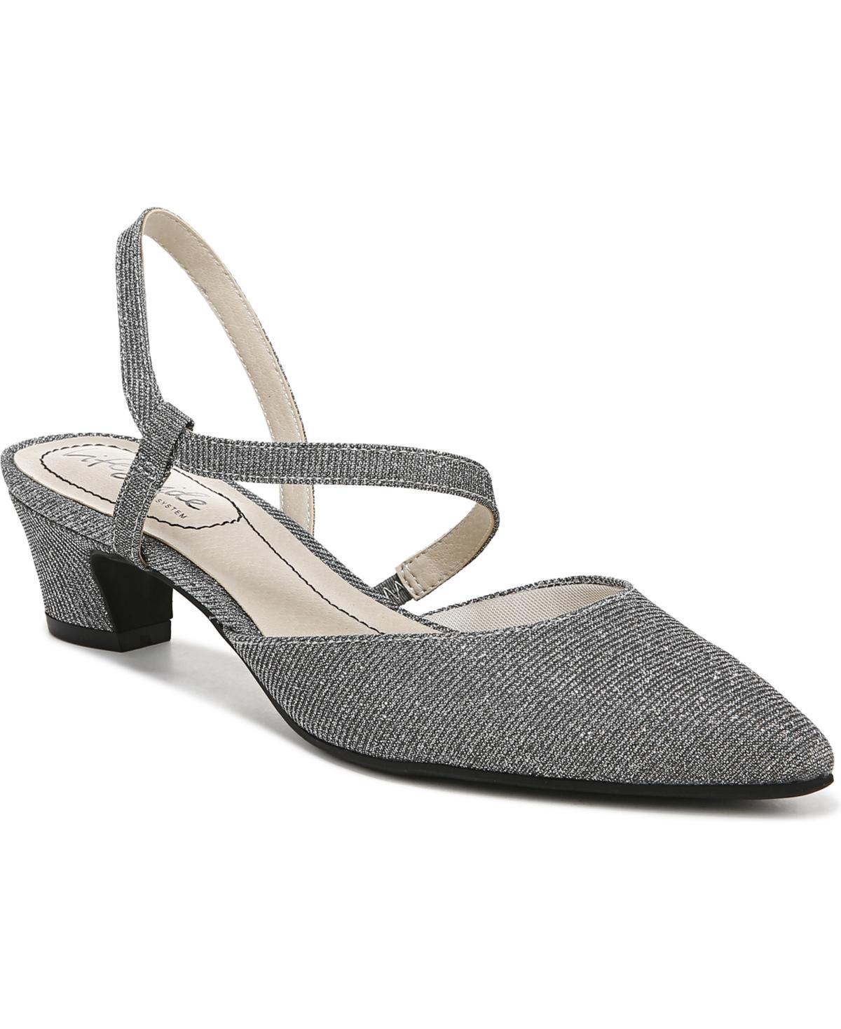 LifeStride Minimalist Women's Slingback Pumps, Size: 9.5, Silver Shimmer Product Image