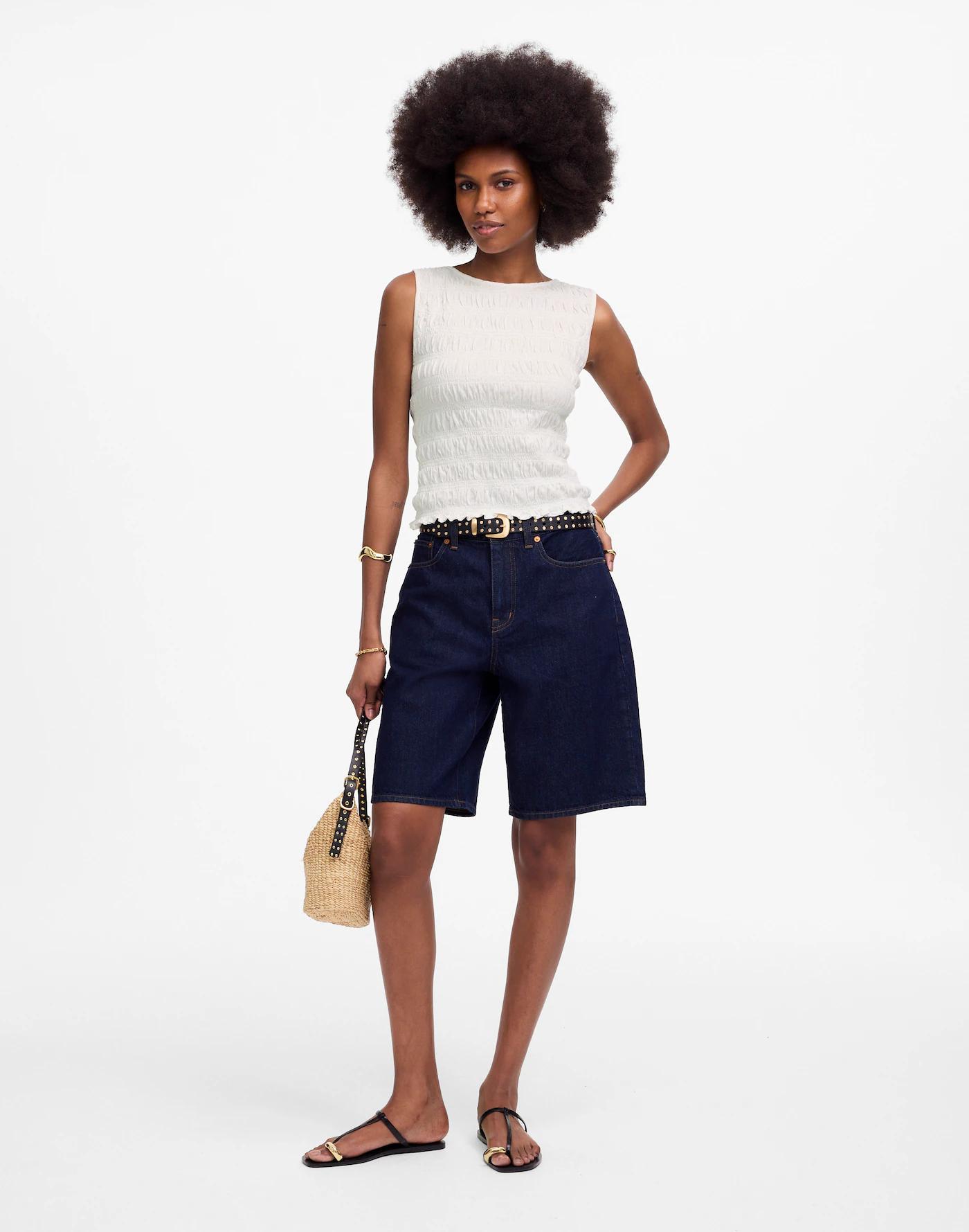 Smocked Boatneck Tank Product Image