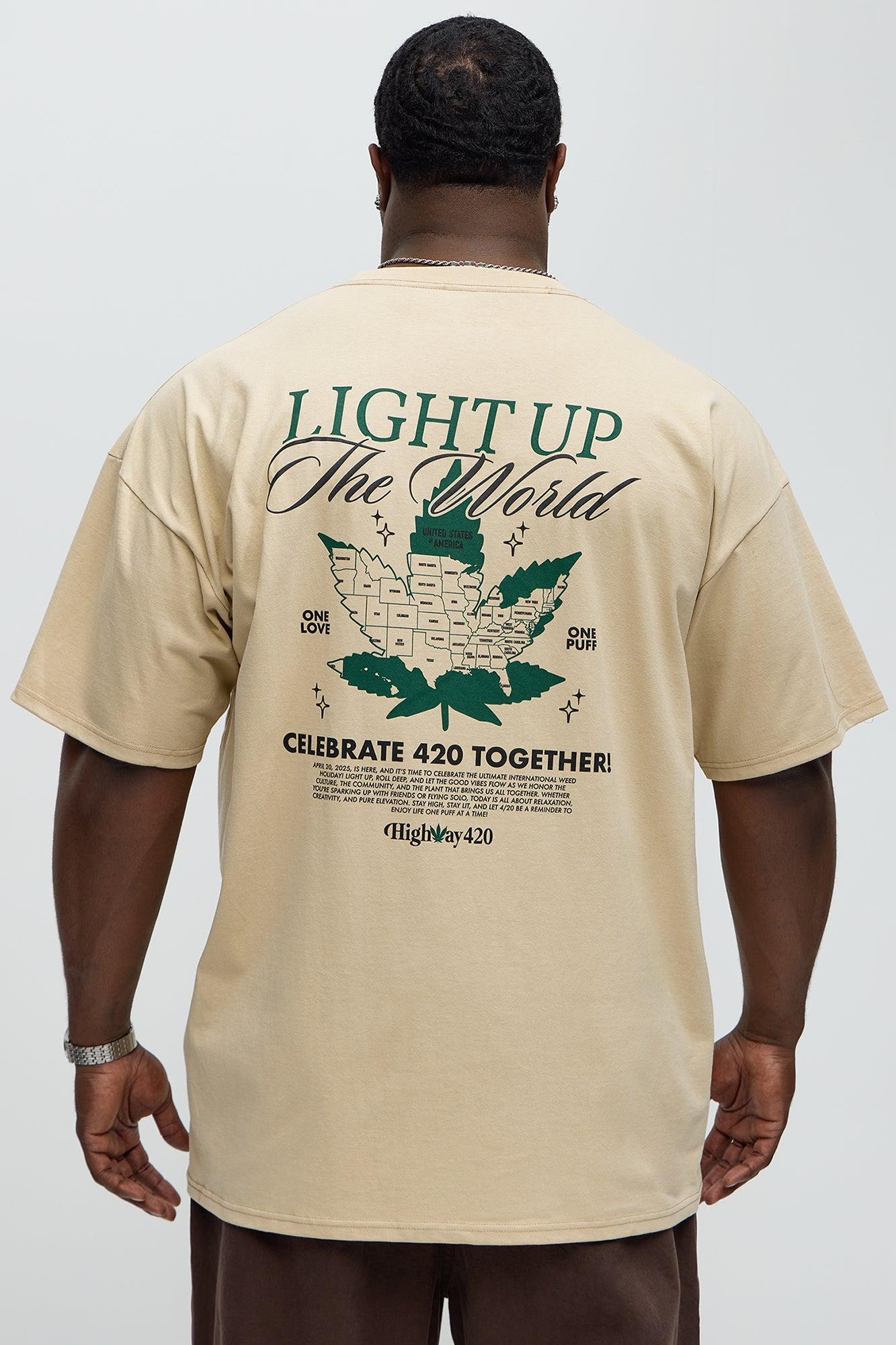 Light Up The World Oversized Short Sleeve Tee - Sand Product Image
