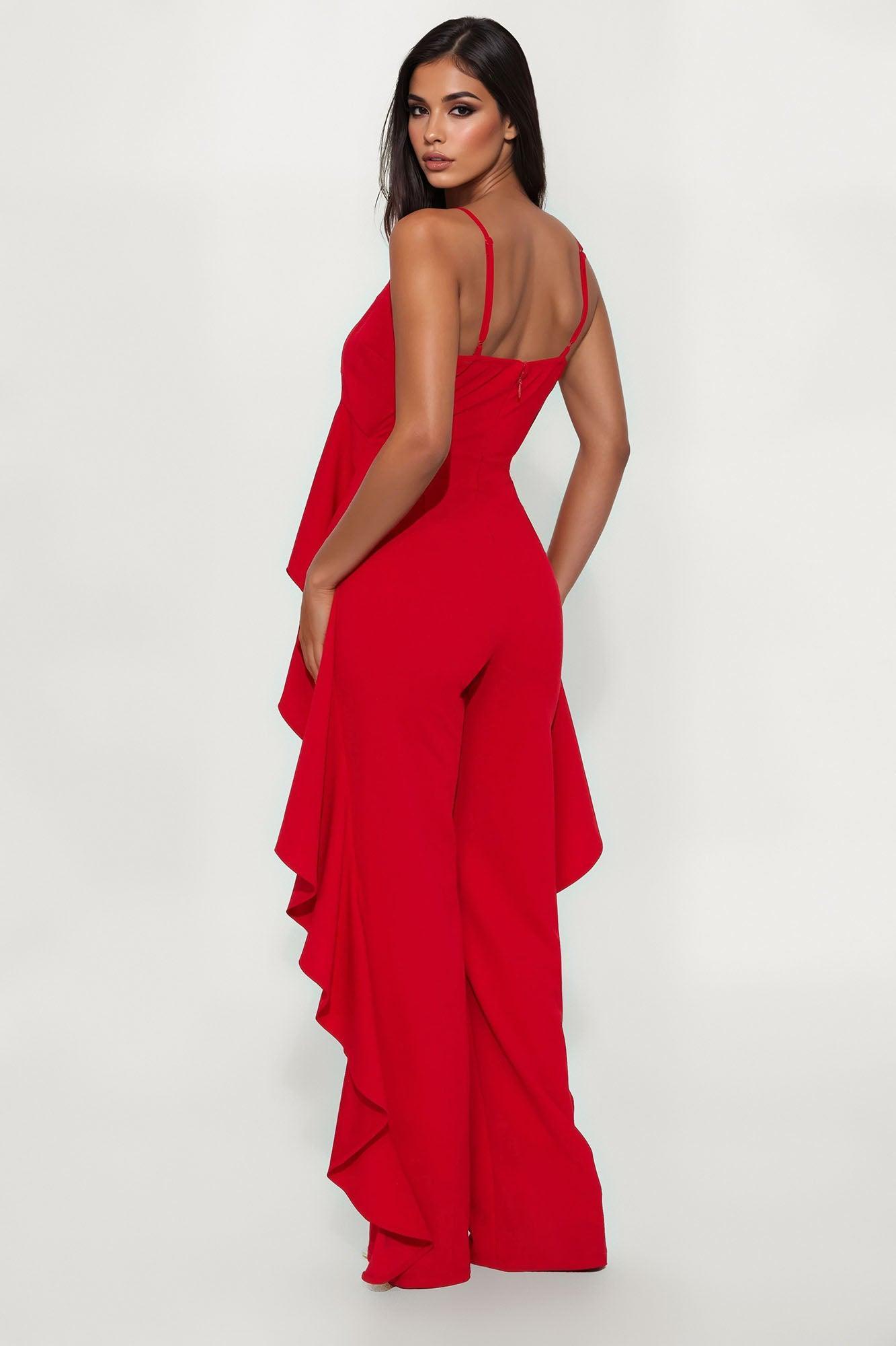 Cocktail Chronicles Jumpsuit - Red Product Image