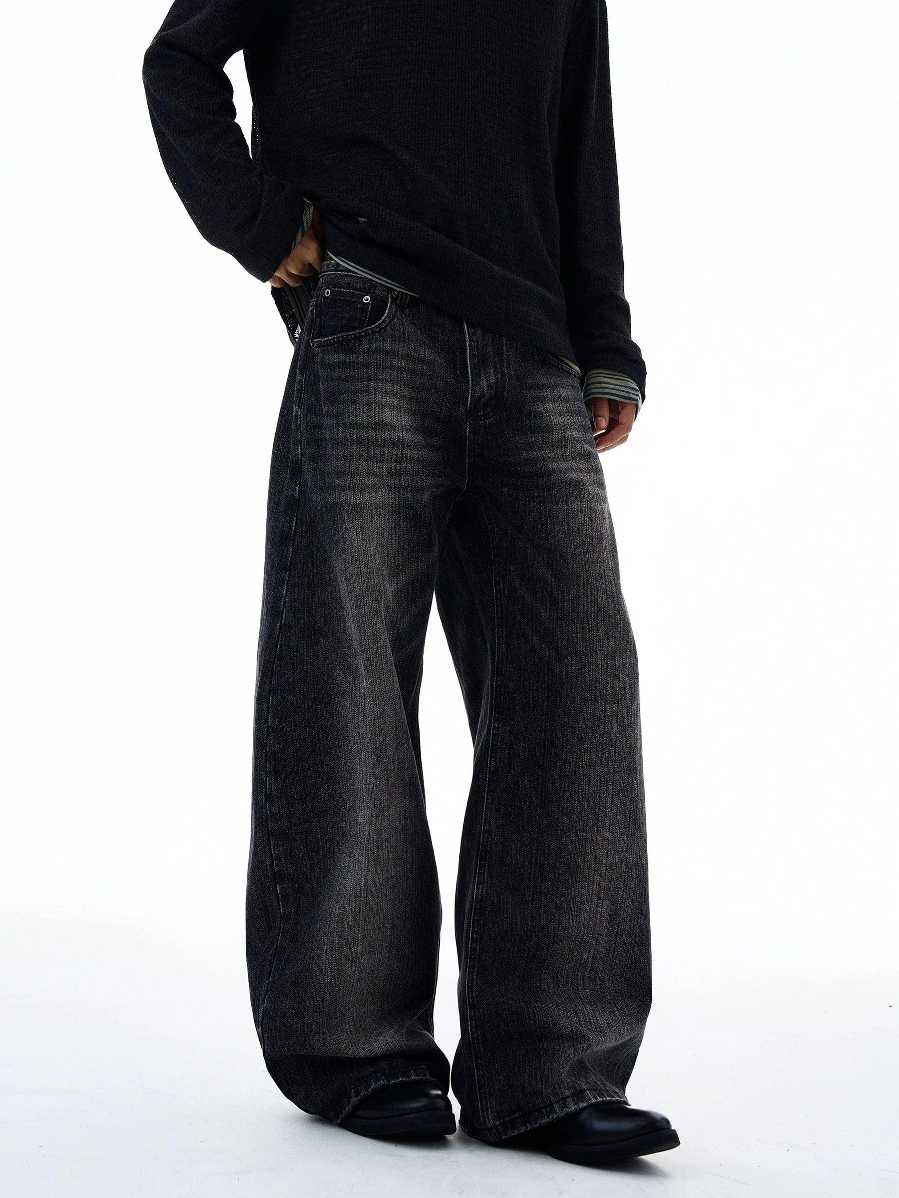 RT No. 19563 WASHED BLACK SCIMITAR JEANS Product Image