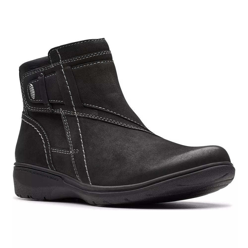Clarks® Carleigh Women's Leather Ankle Boots, Size: 5.5, Black Product Image
